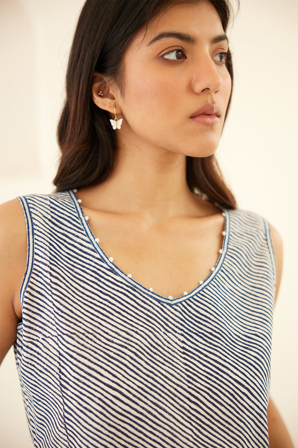 Buy Whisper White - Twilight Blue Tunic Set | Cotton and Clay