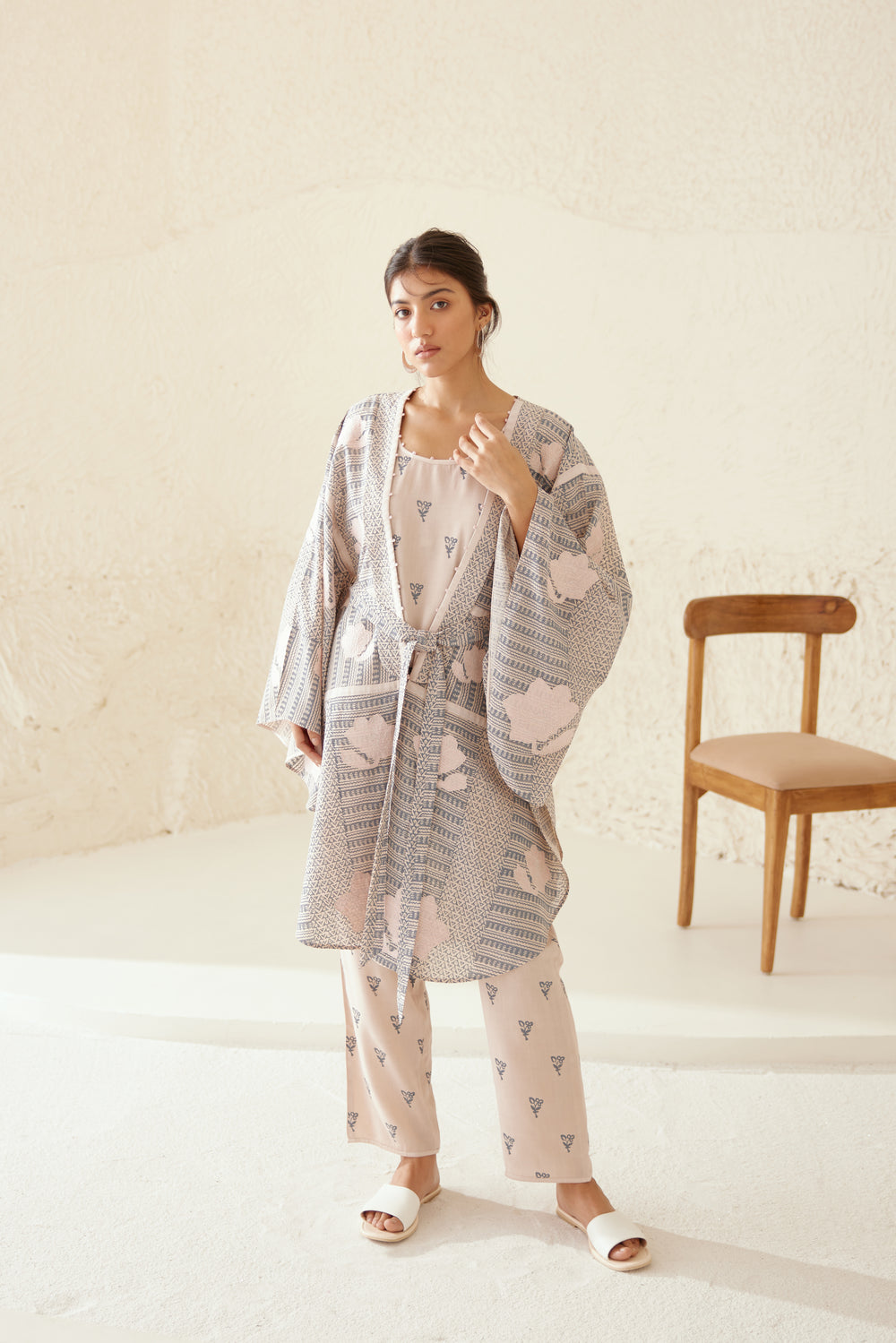 Kimono and Halter Set Crimson Cloud
