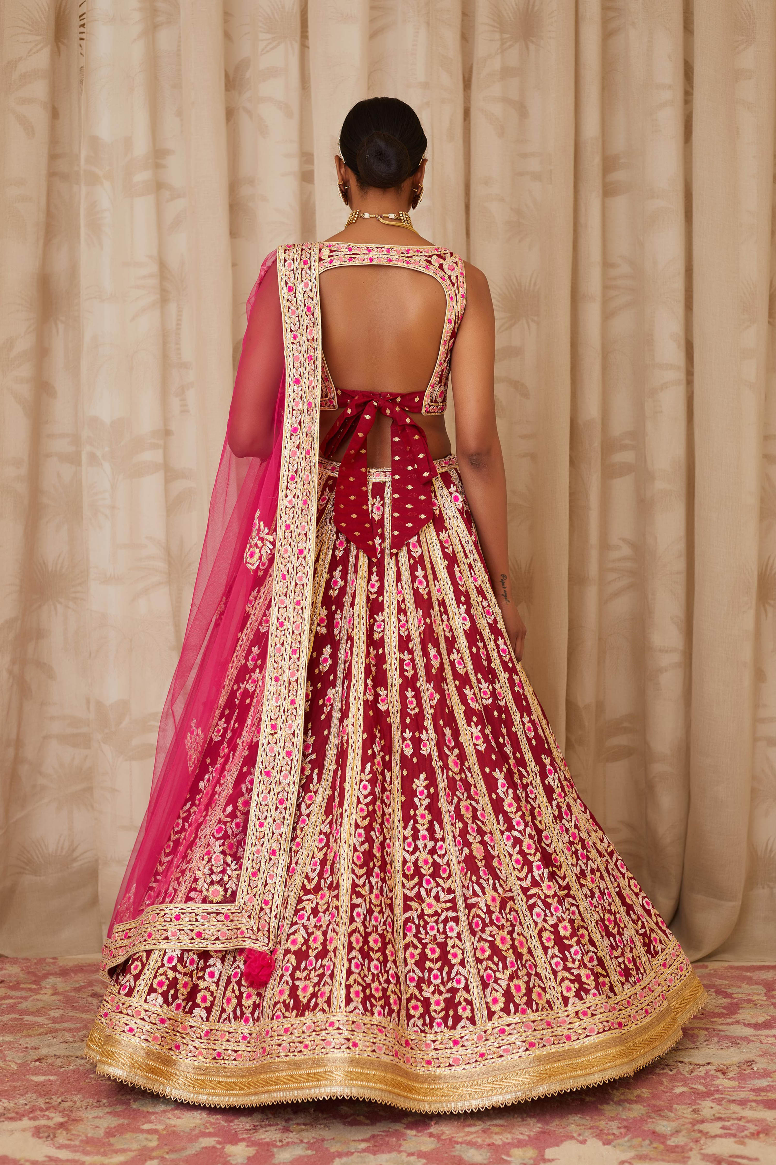 Maroon Lehenga Set.