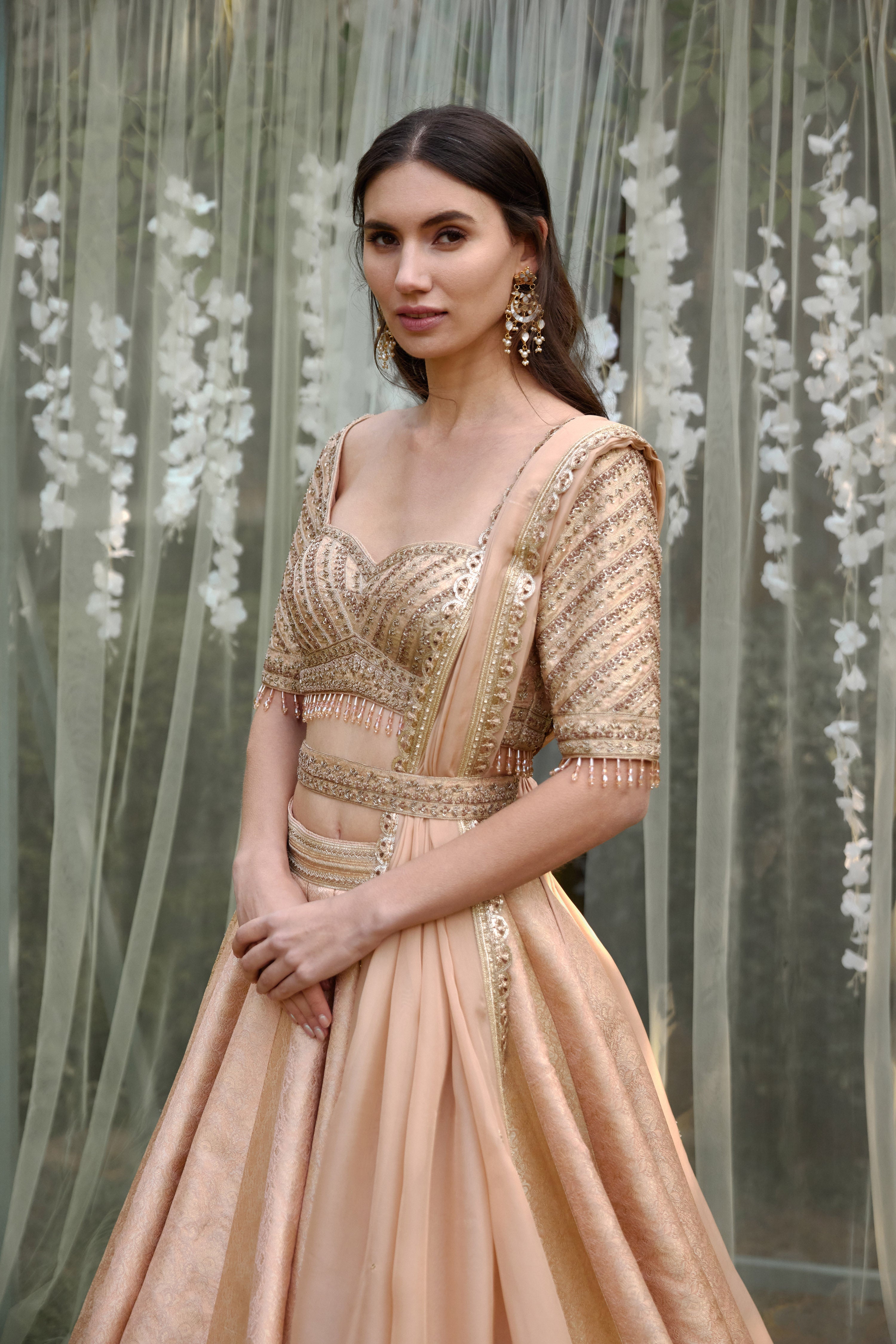Old Rose Pink Lehenga Set.