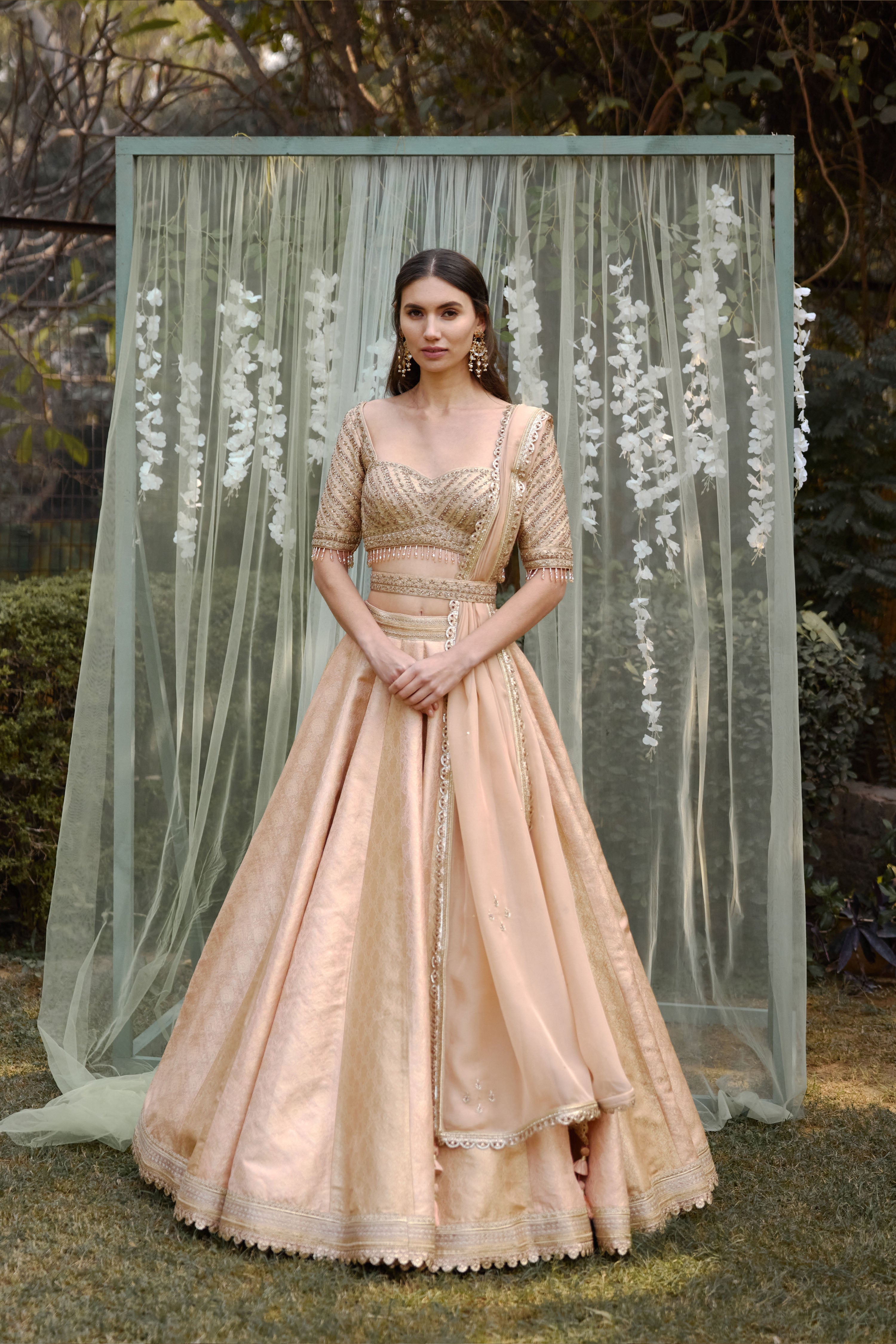 Old Rose Pink Lehenga Set.