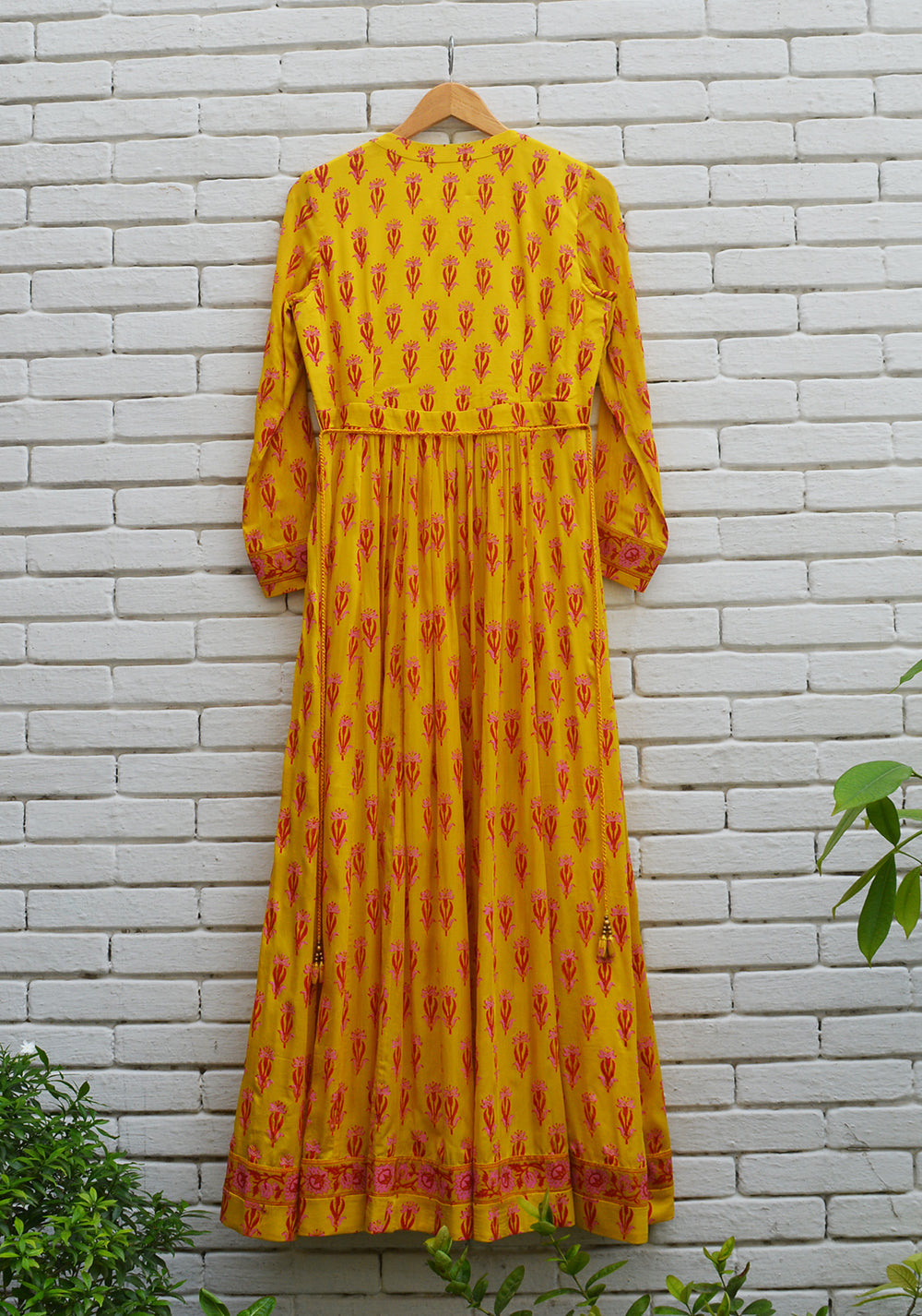 Mustard Yellow Anarkali Set.