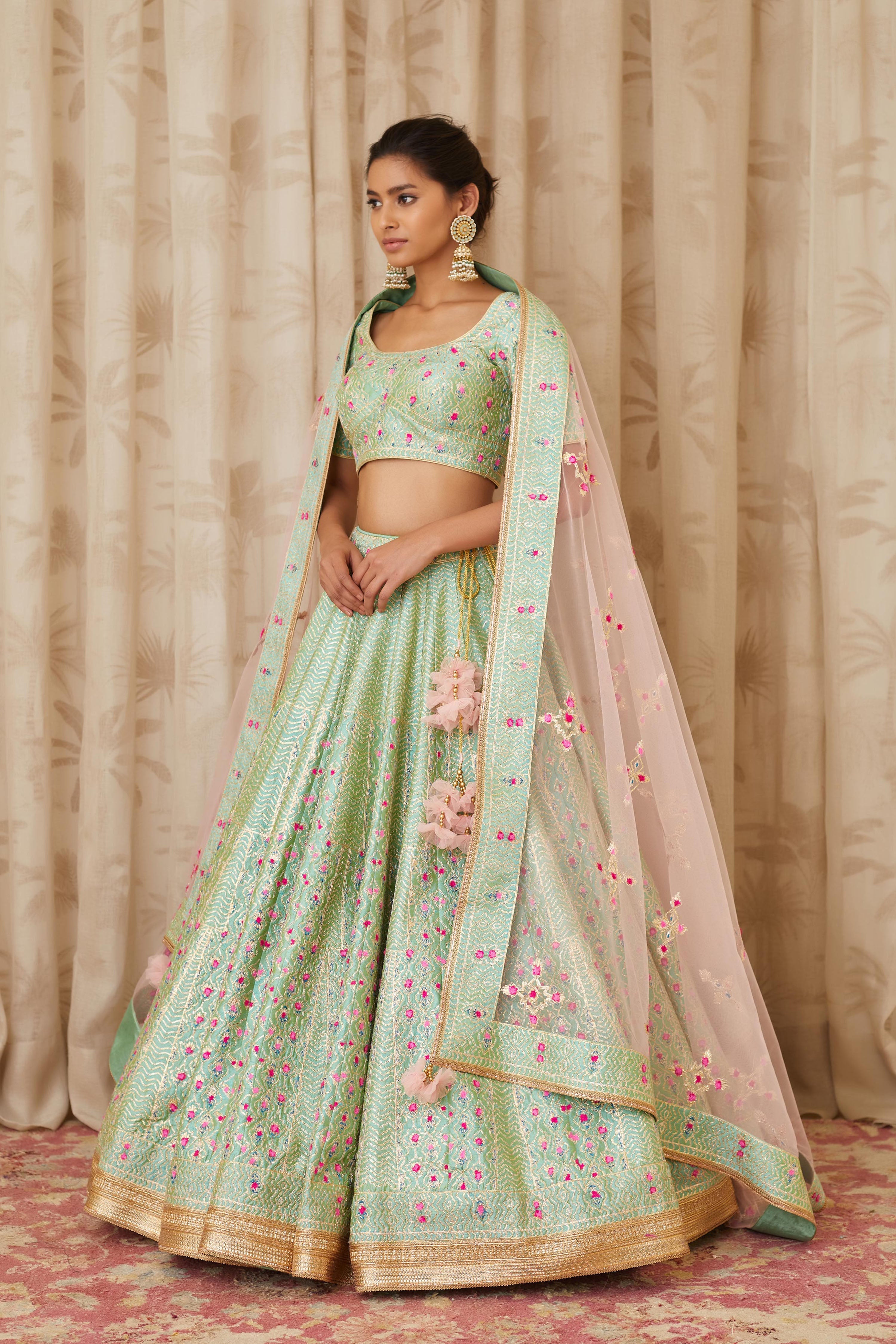 Sea Green Lehenga Set.