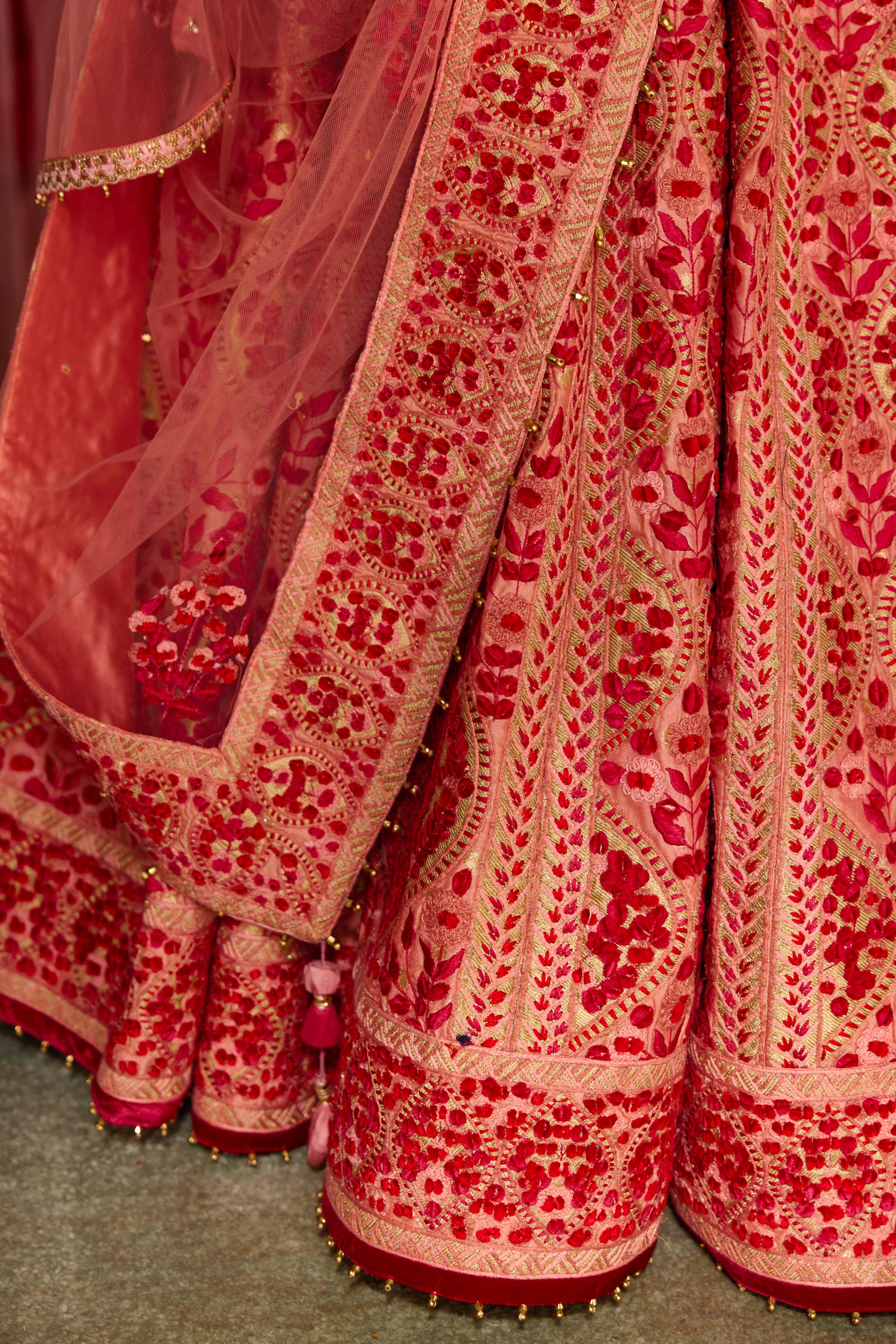 Multicoloured Pink Lehenga Set.