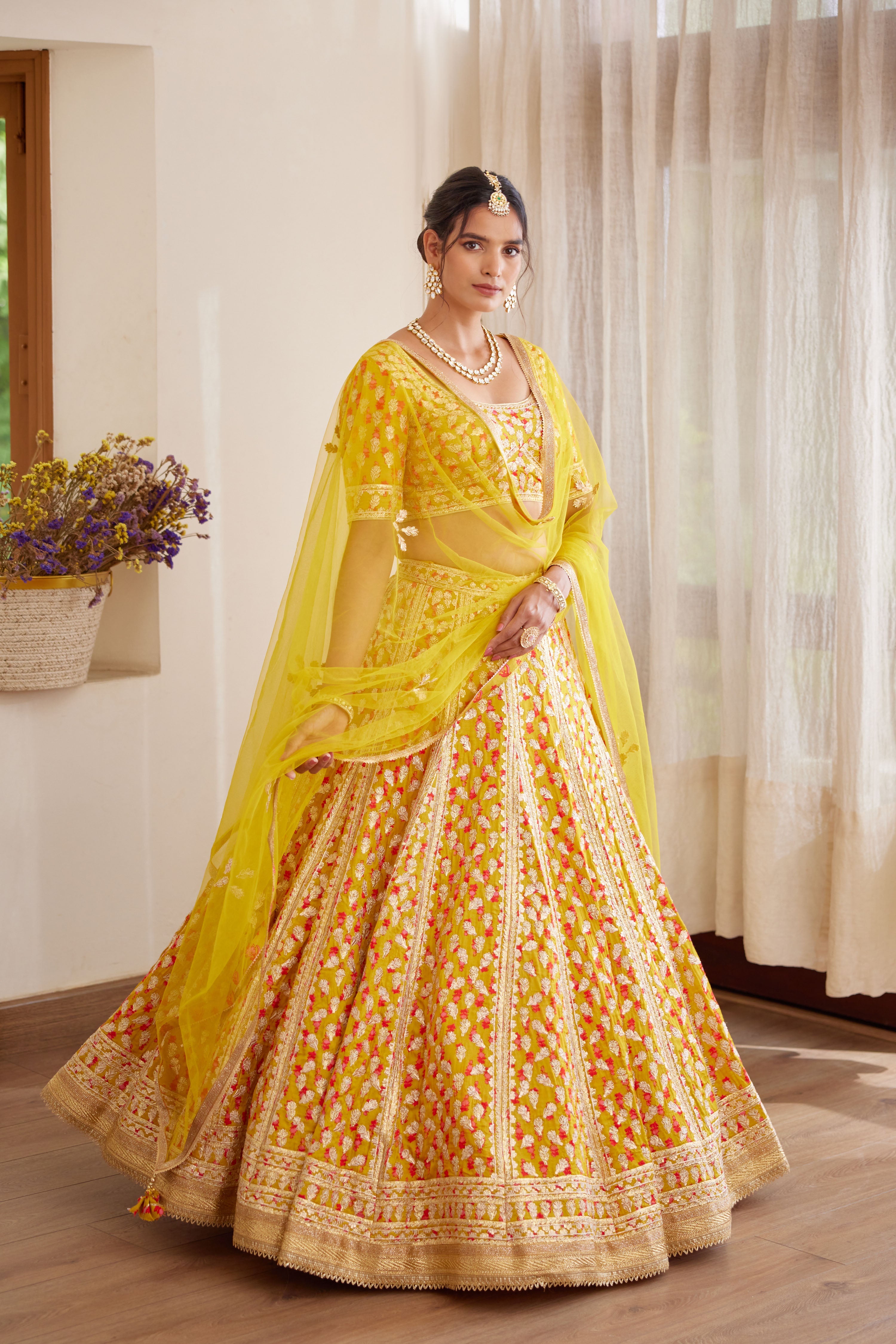 Mustard Yellow Lehenga Set.