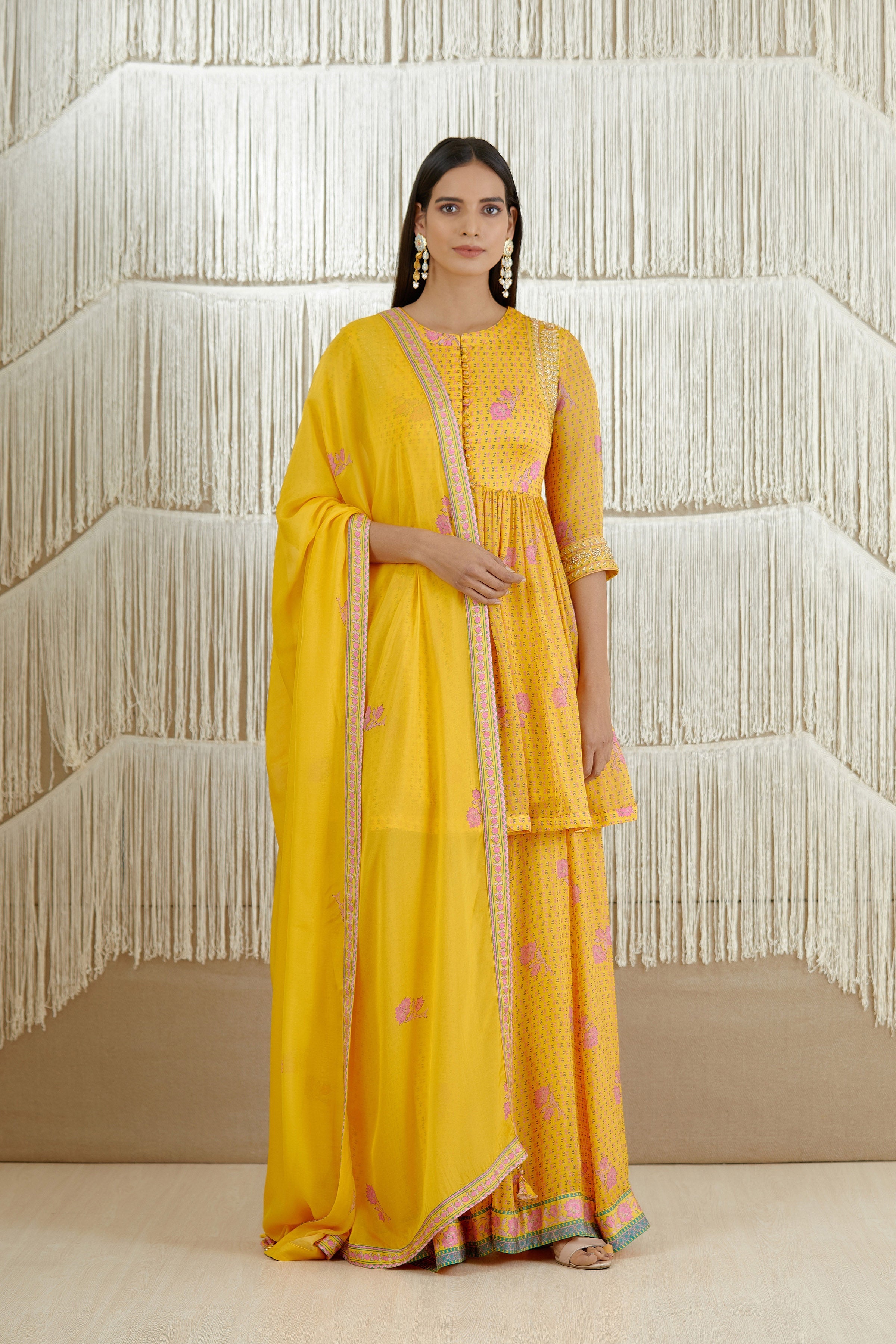 Mustard Yellow Sharara set