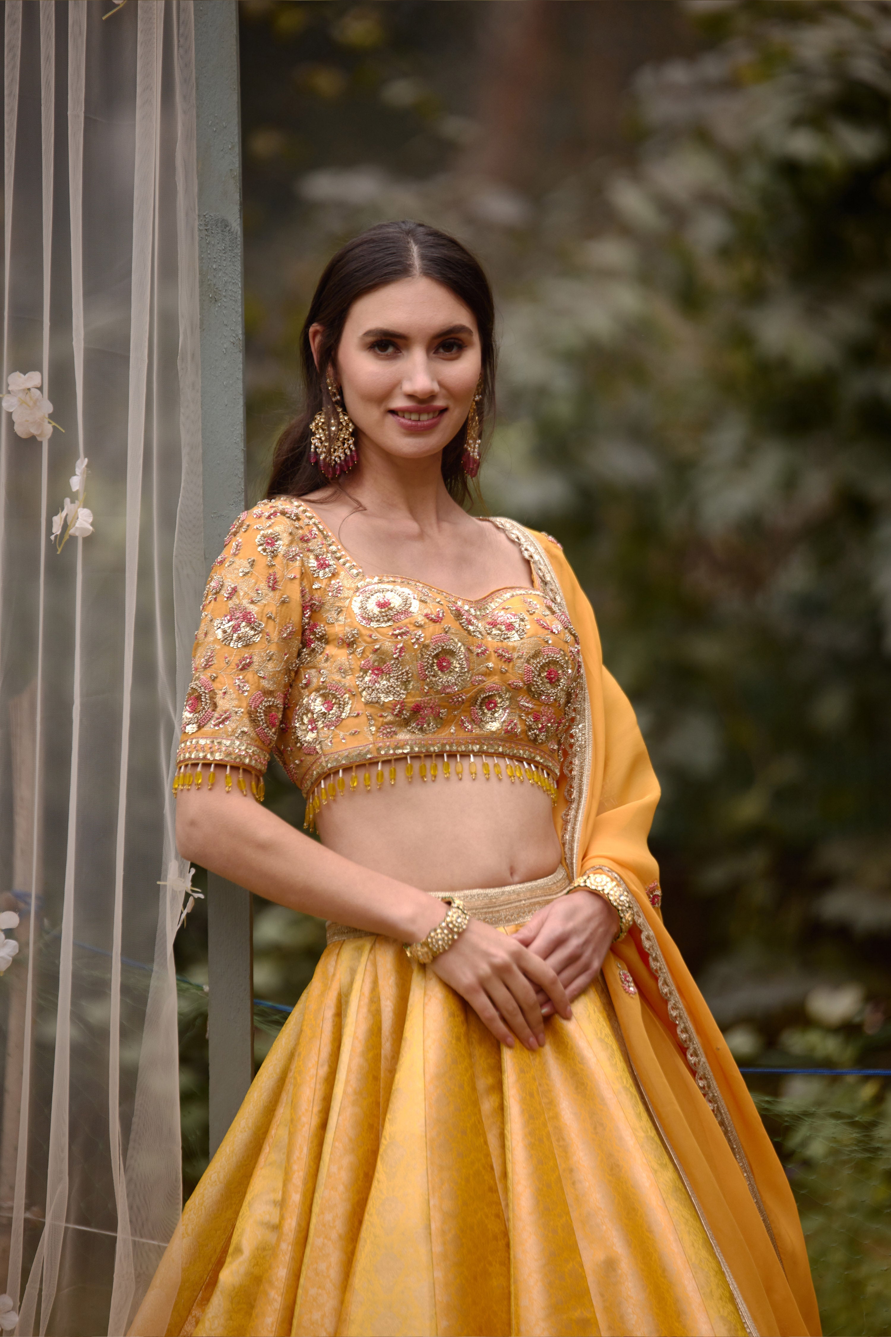 Mustard Lehenga Set.