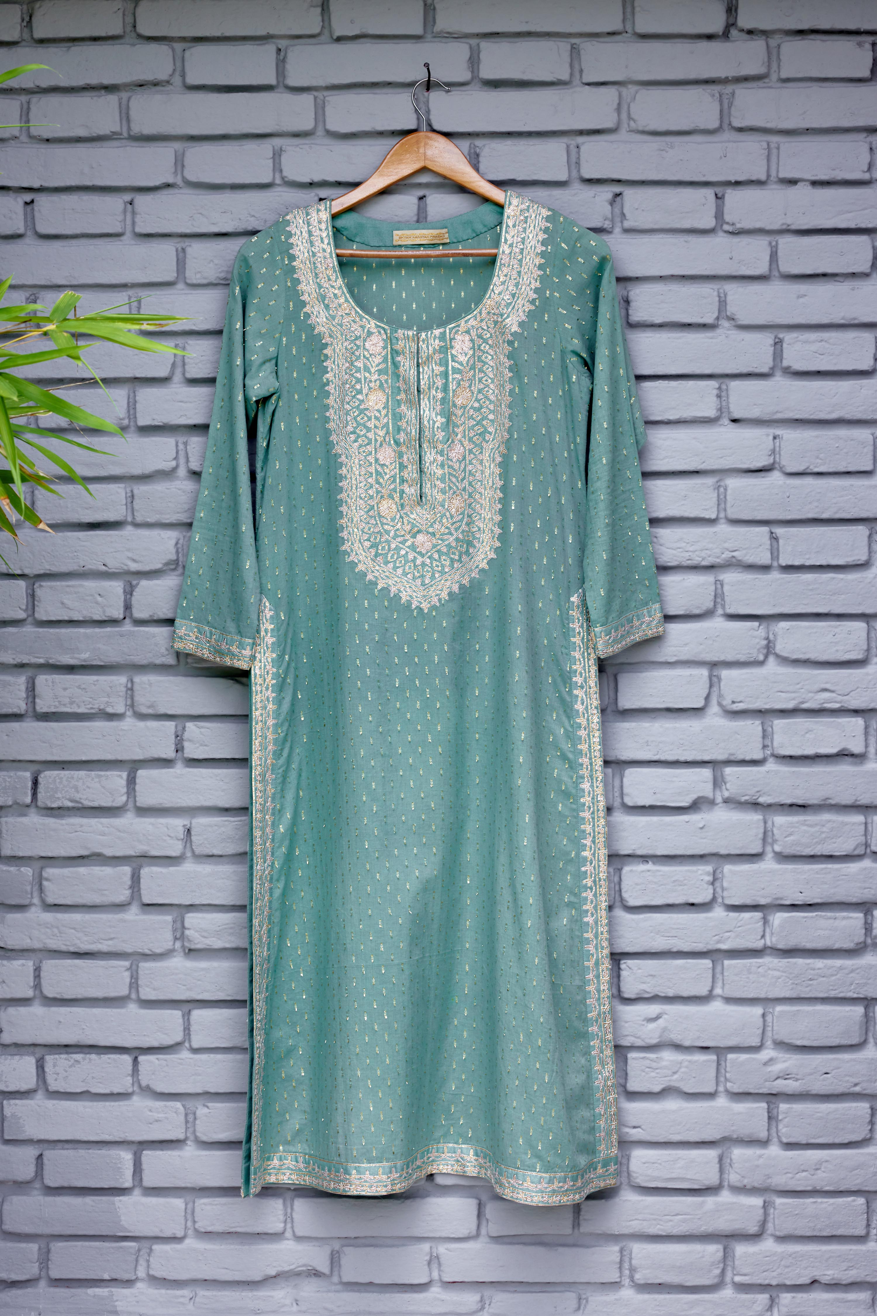 Neutral Blue Kurta Set.