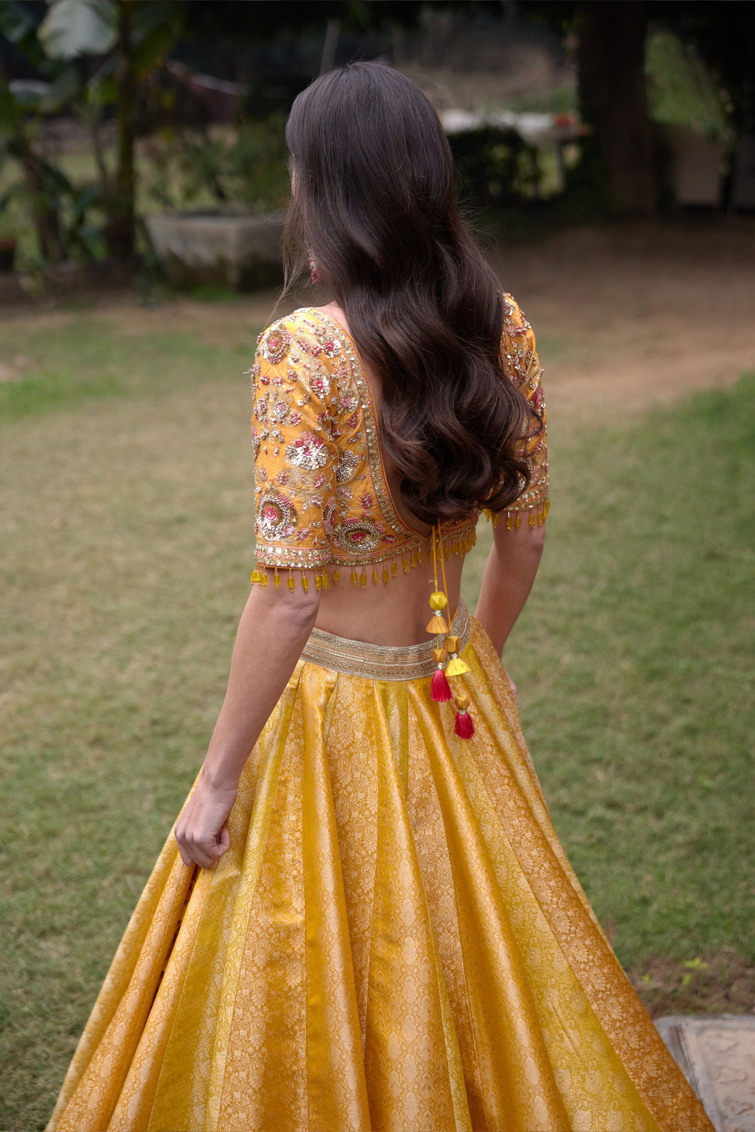 Mustard Lehenga Set.