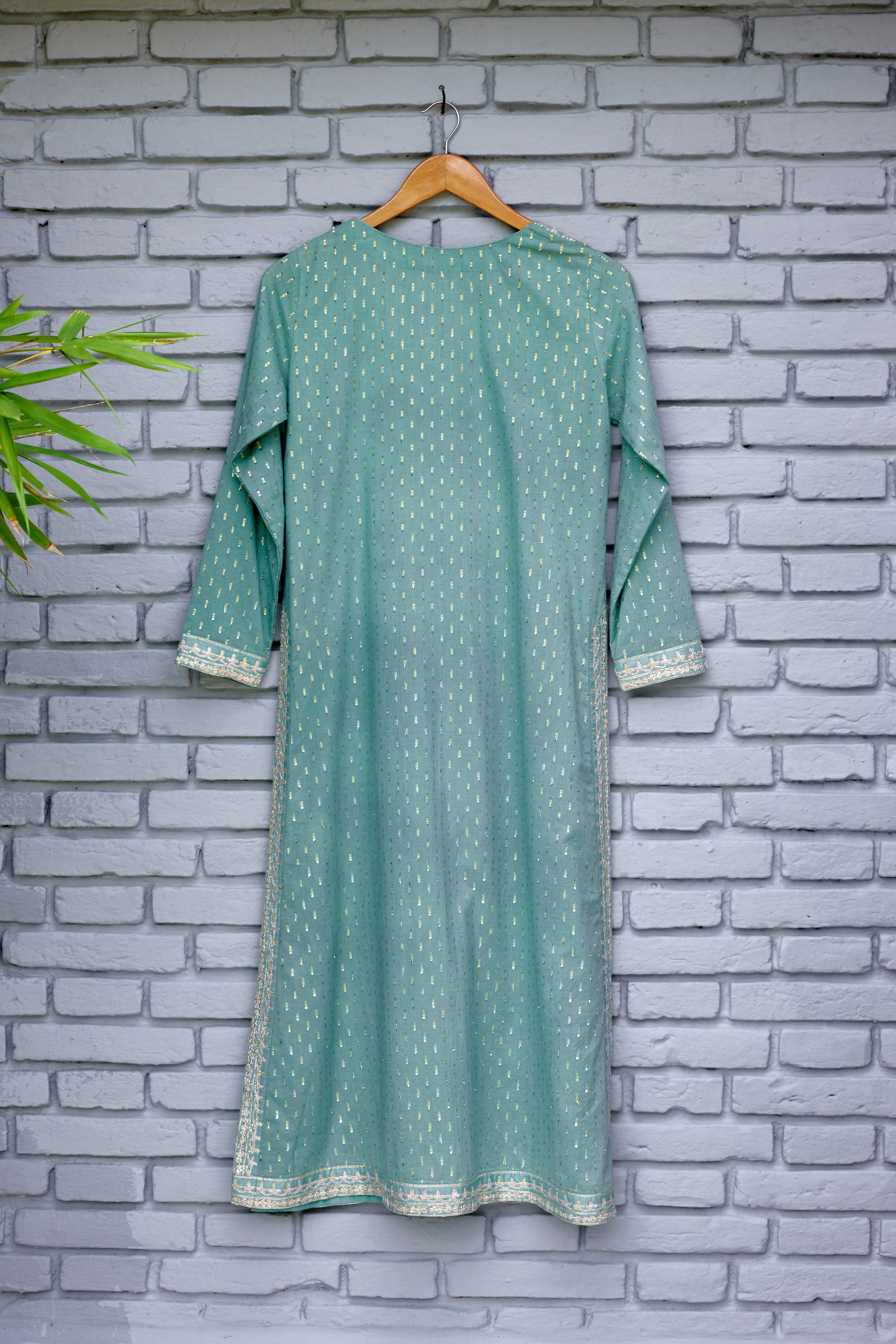 Neutral Blue Kurta Set.