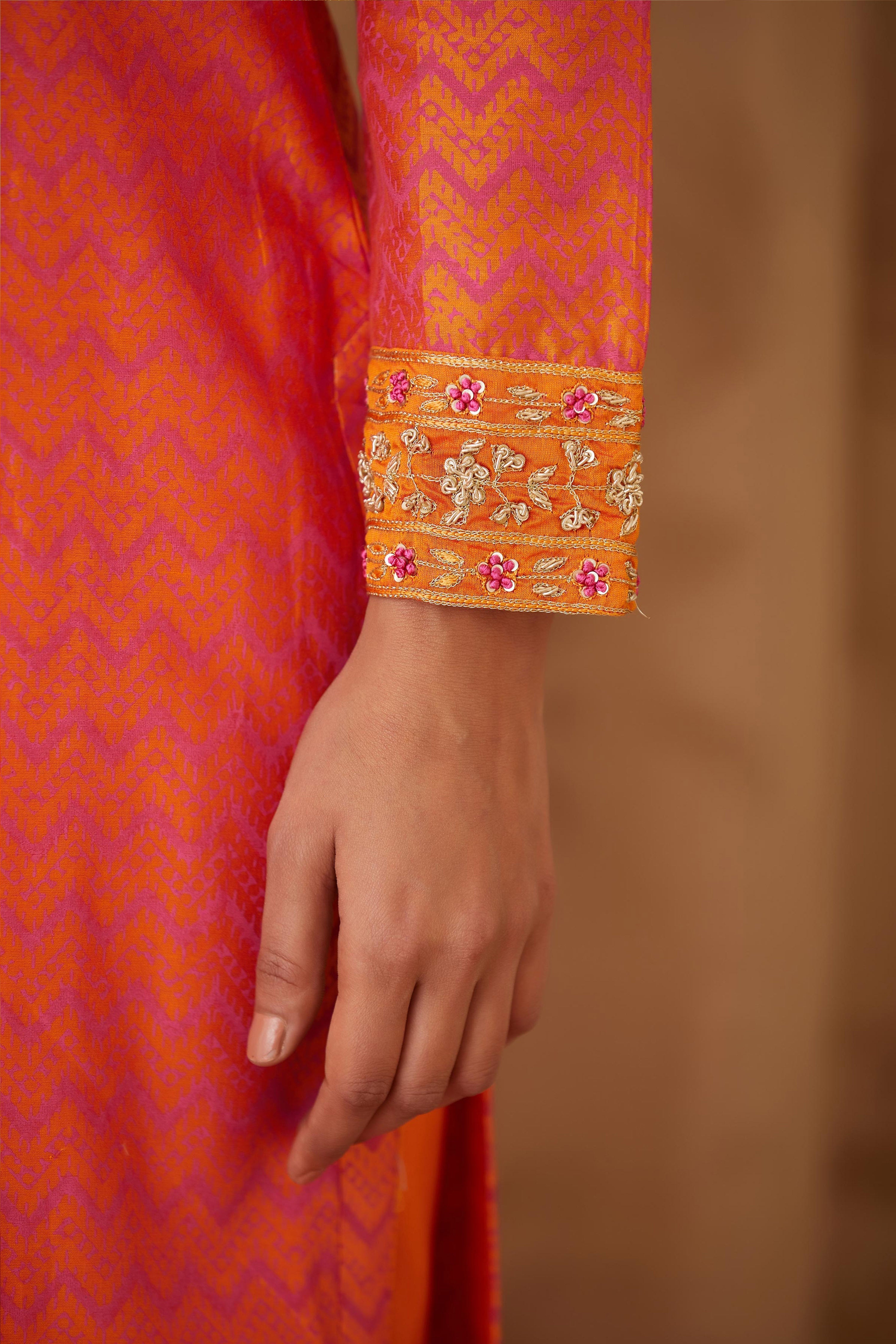 Orange Kurta Set.