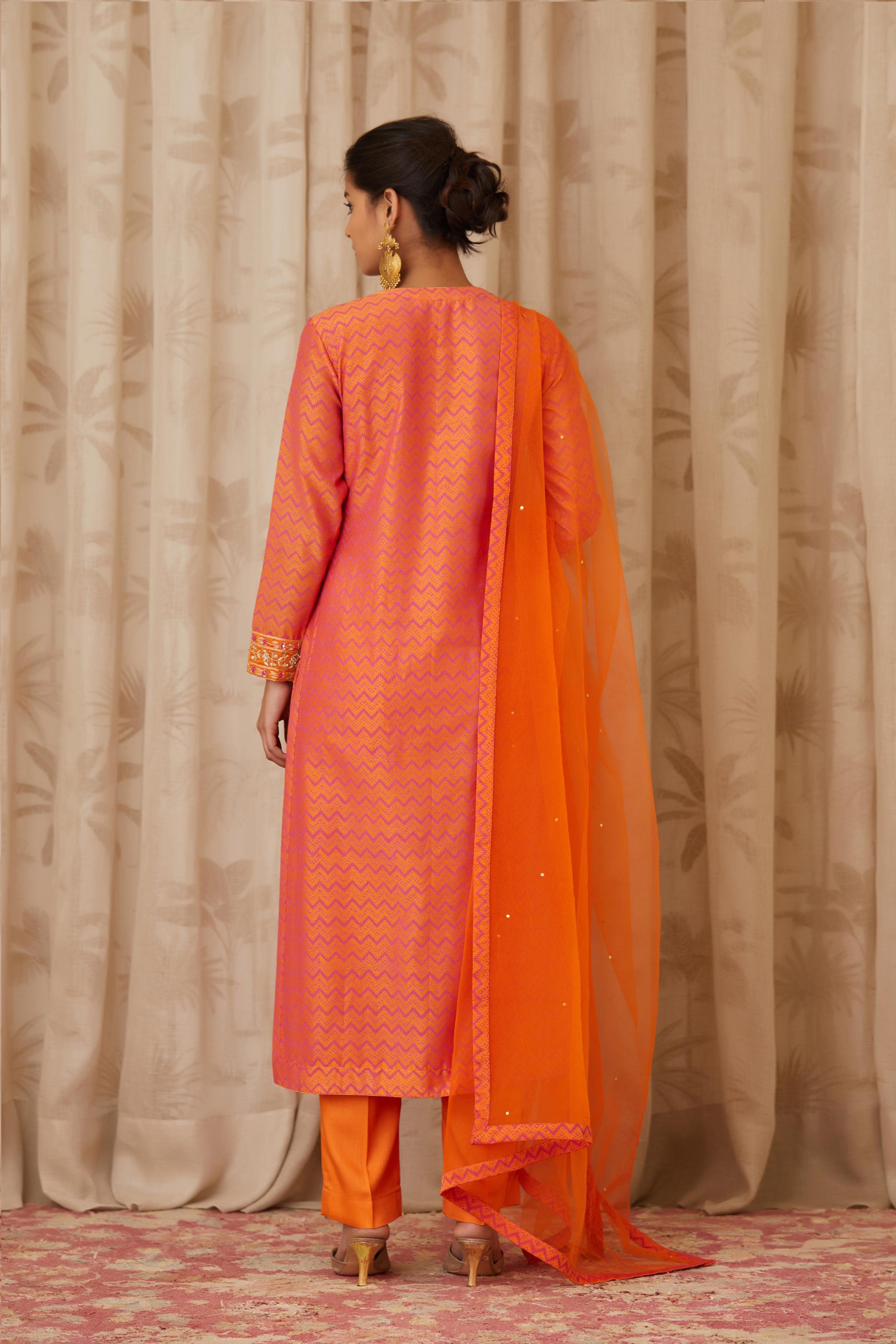 Orange Kurta Set.
