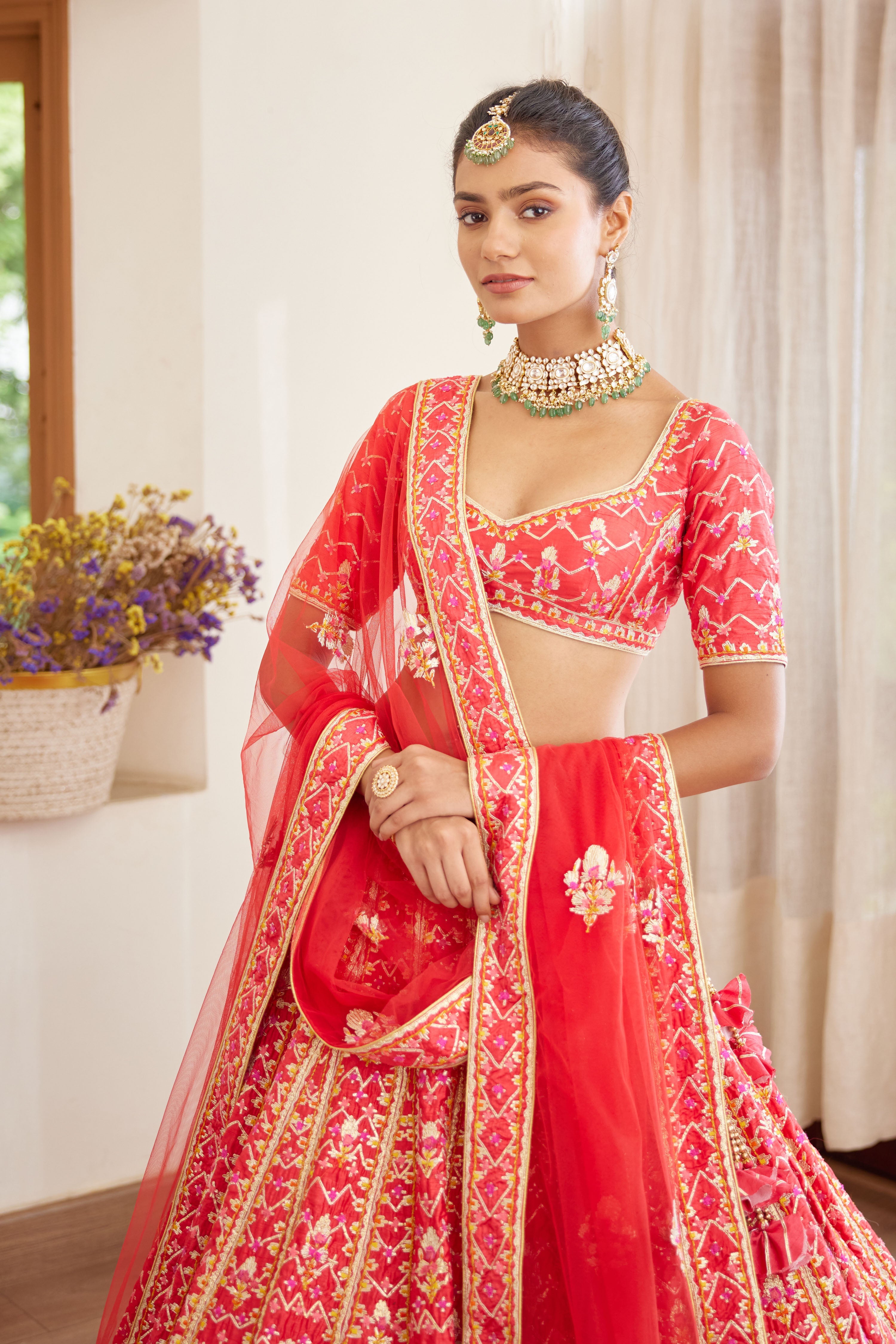 Red Lehenga Set.