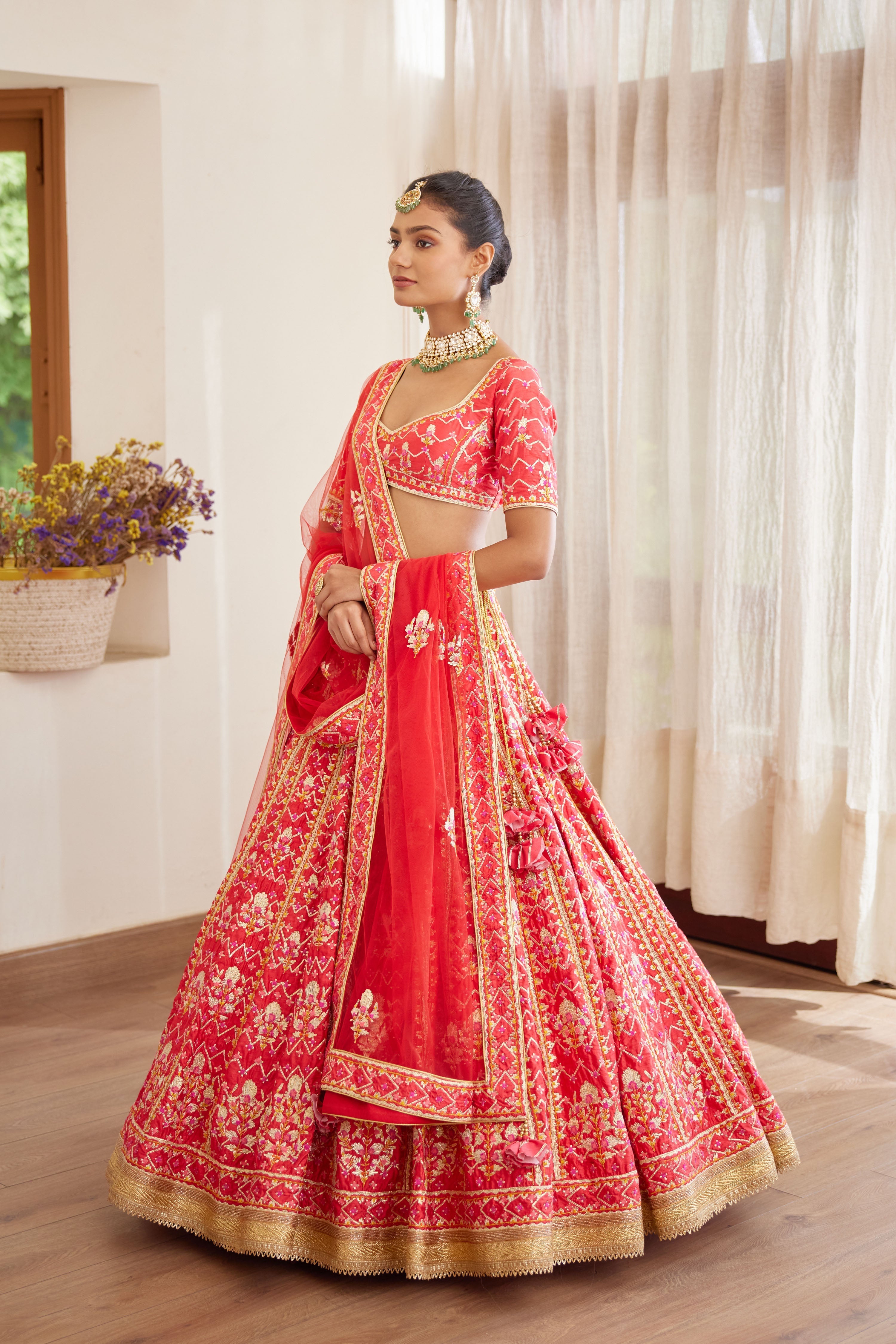 Red Lehenga Set.