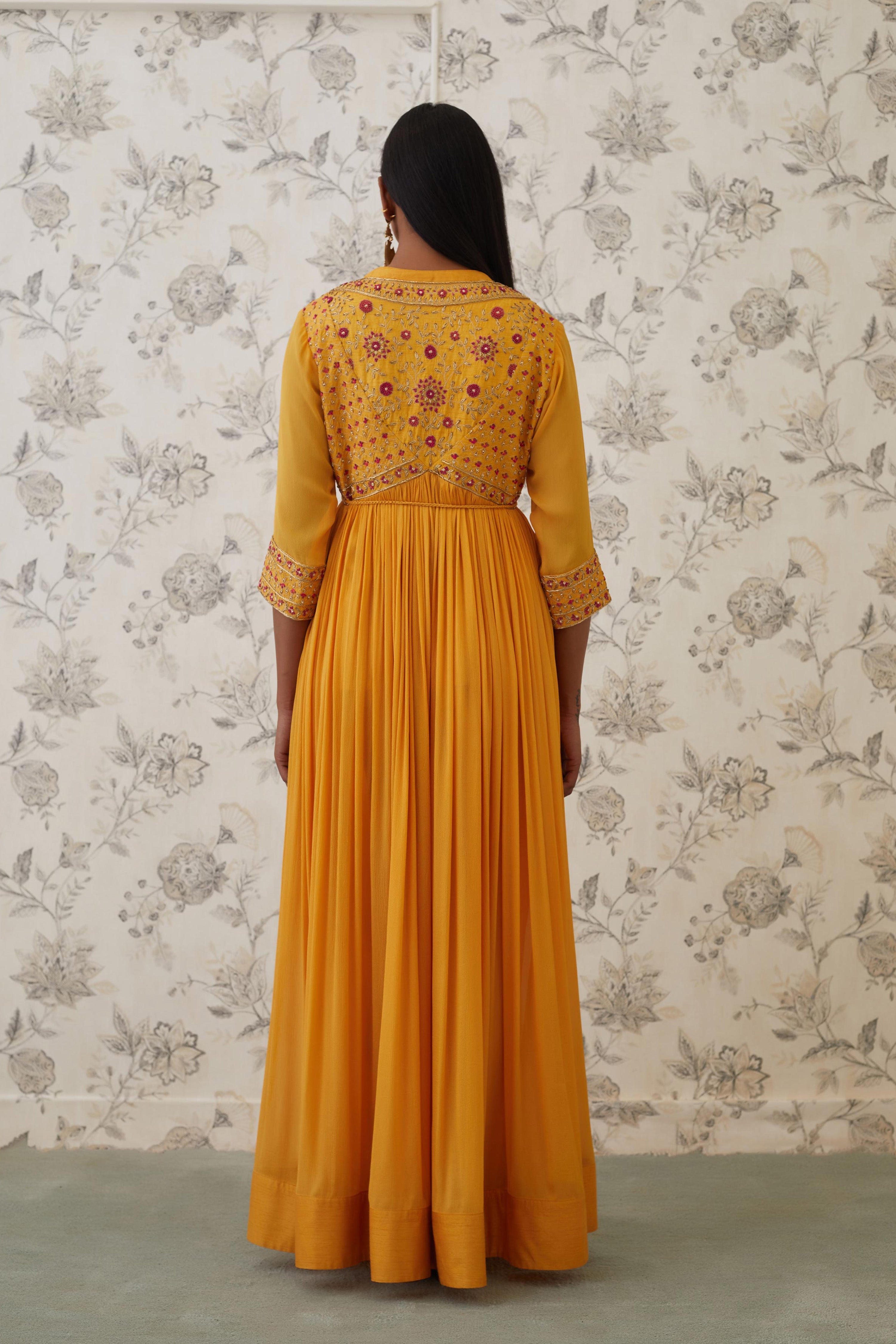 Mango Yellow Angrakha Set.