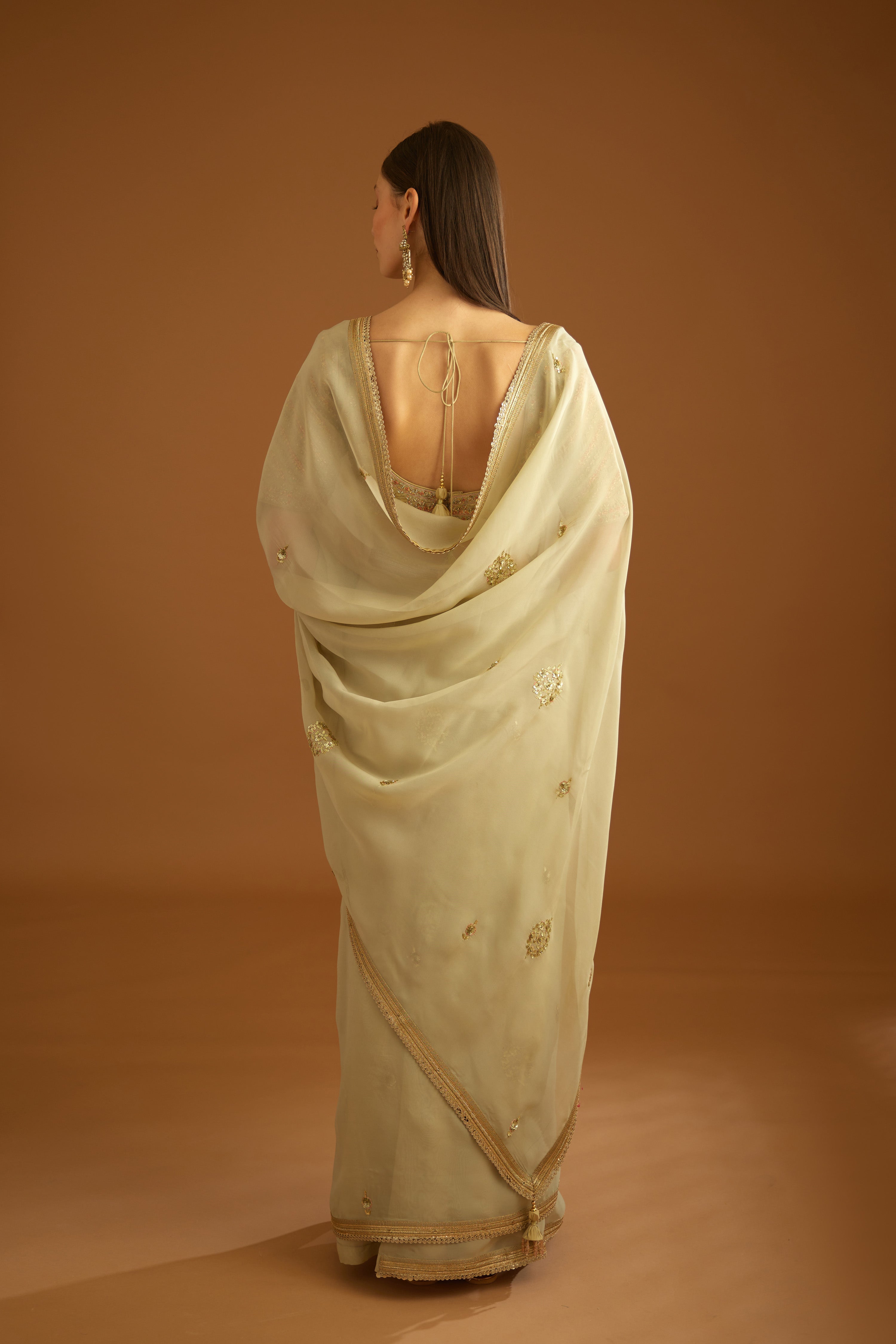 Whisper Green Saree Set.