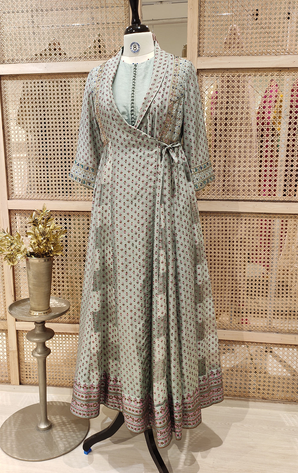Silver Grey Angrakha Set.