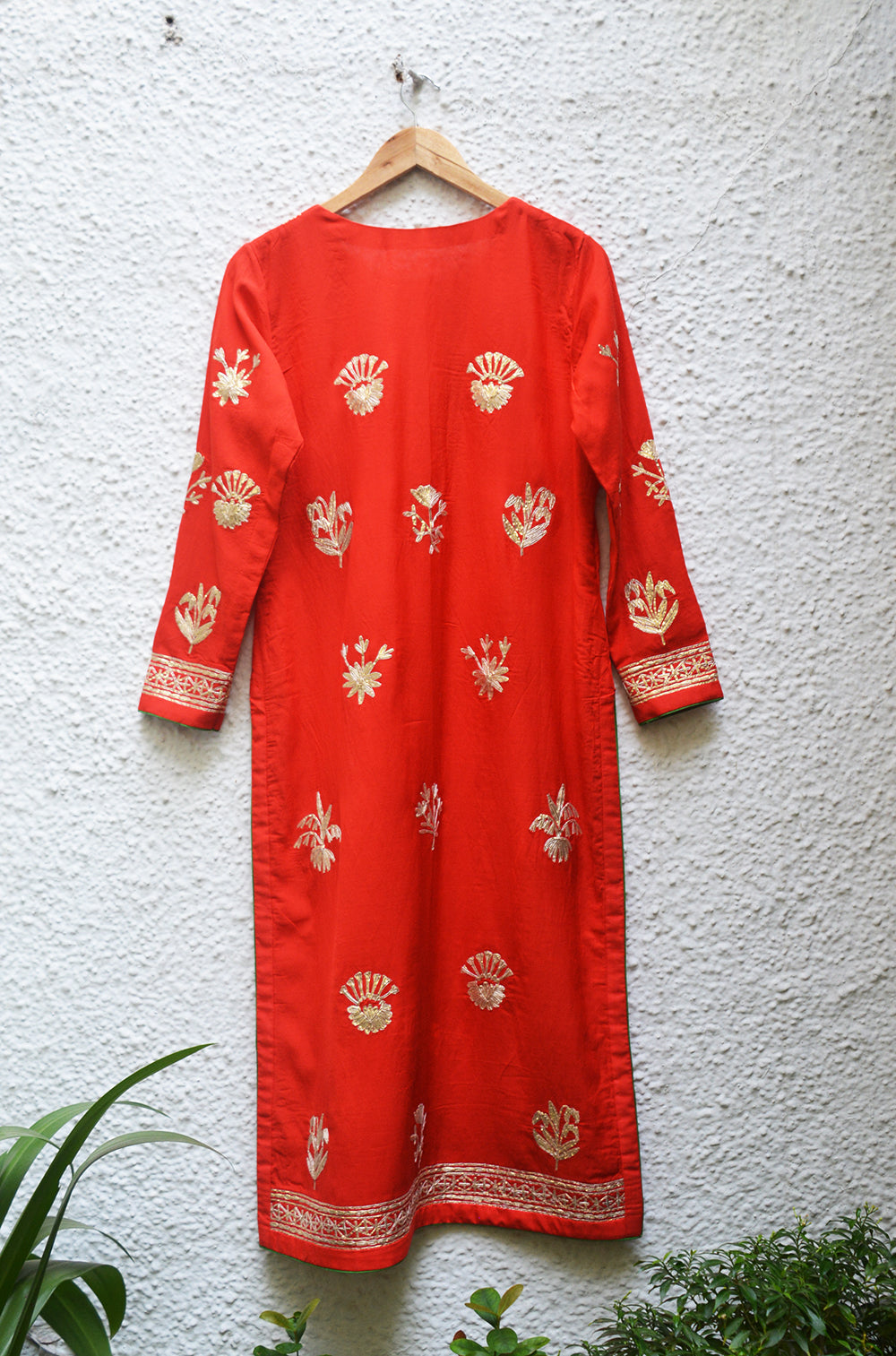 Red Kurta Set.