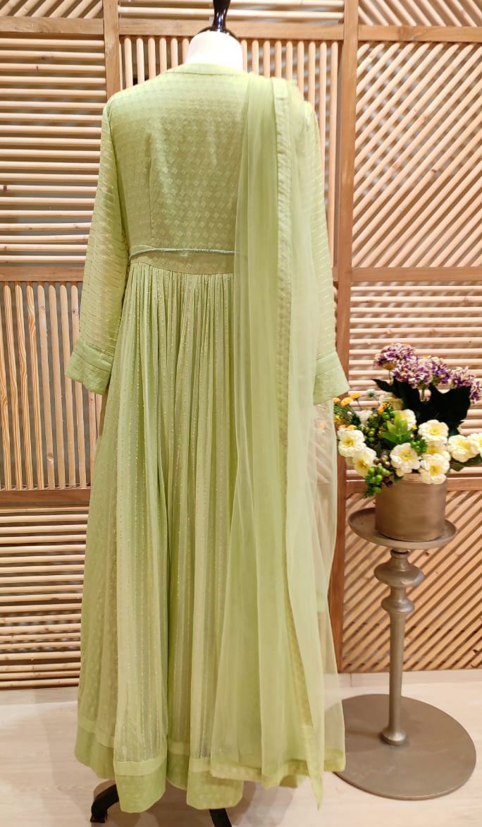 Light Green Anarkali Set.