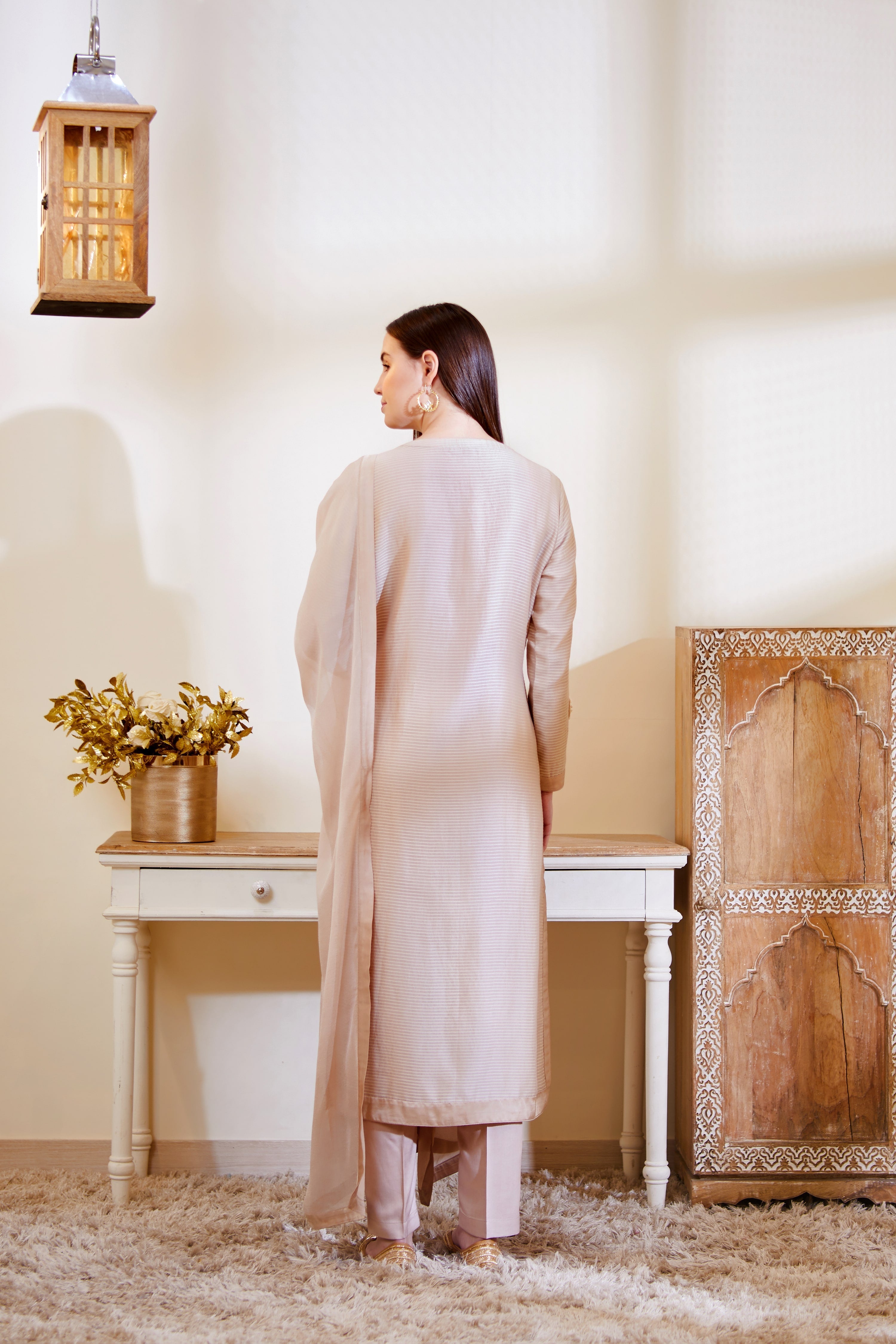 Neutral Kurta Set.