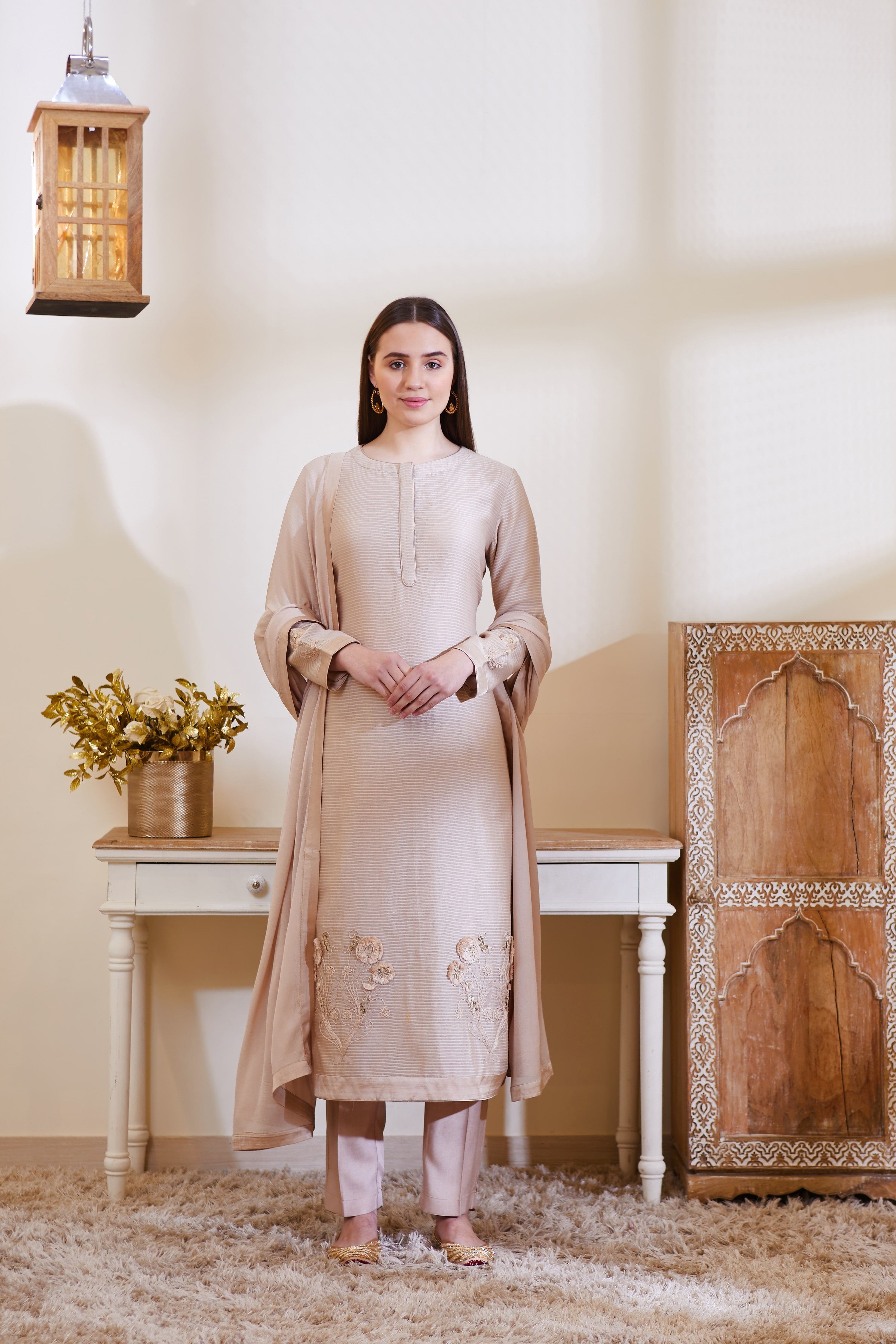Neutral Kurta Set.