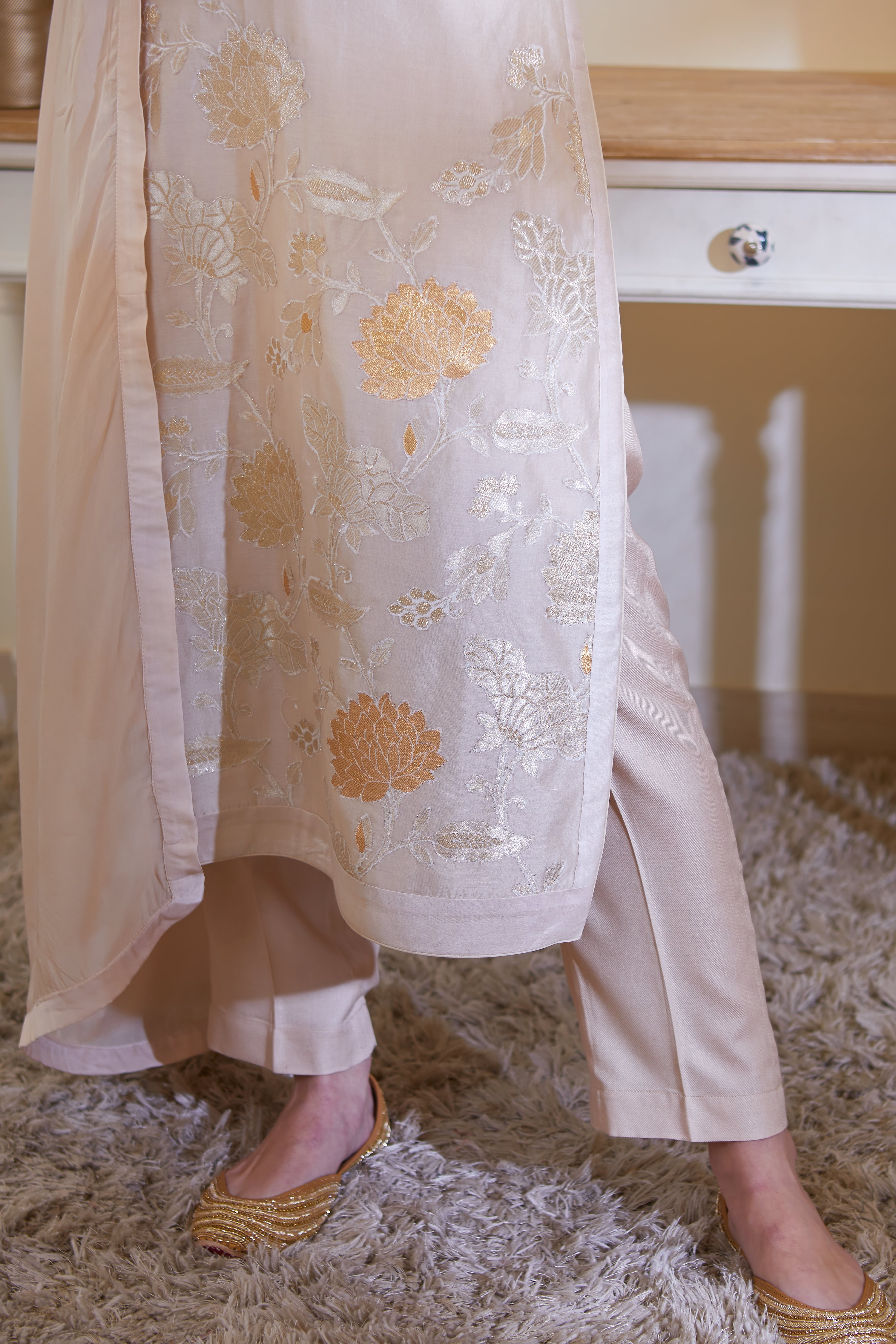Neutral Kurta Set.