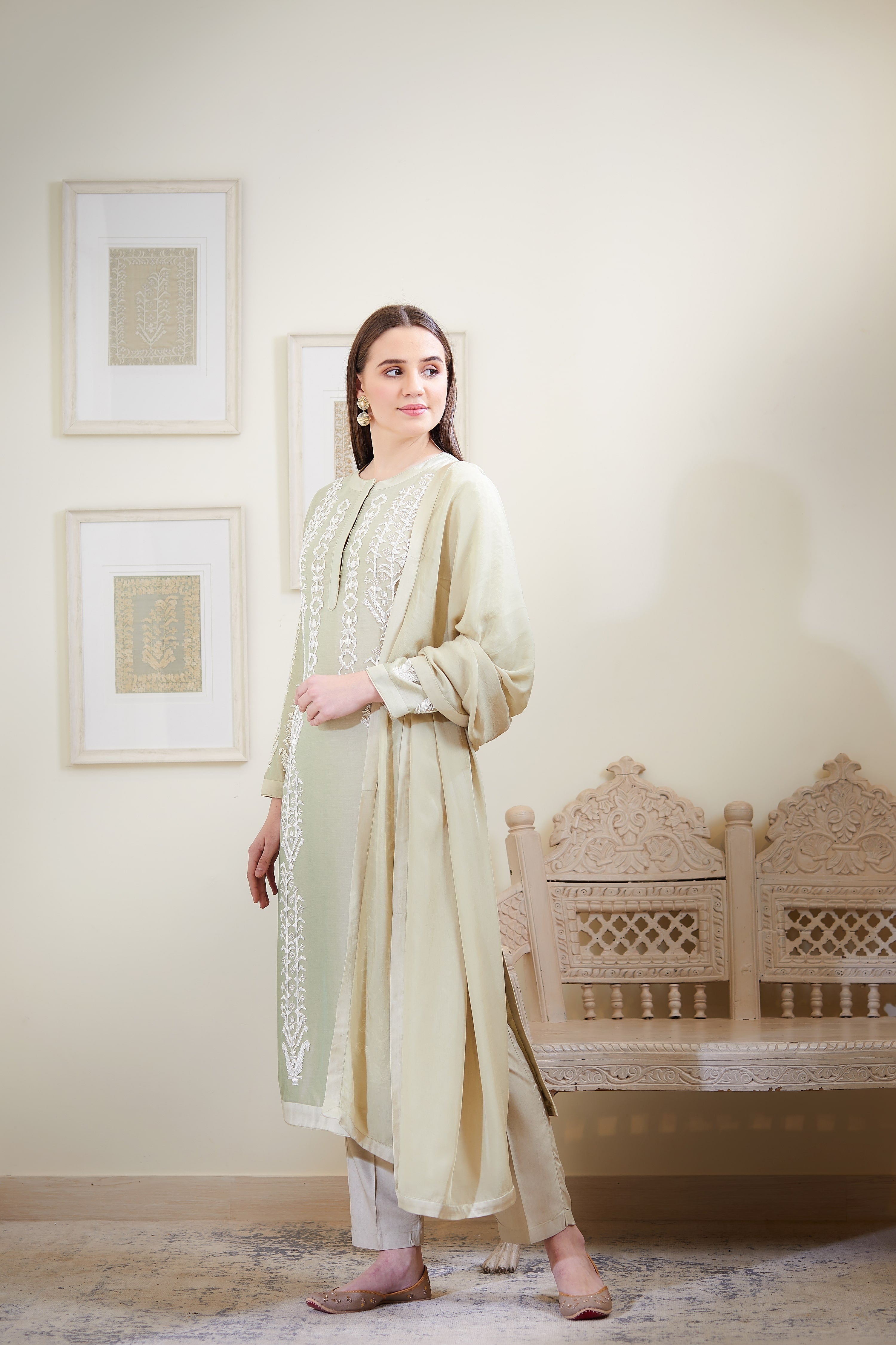 Mint Green Kurta Set.