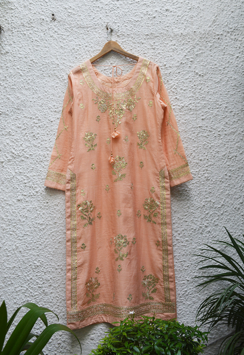 Peach Kurta Set.