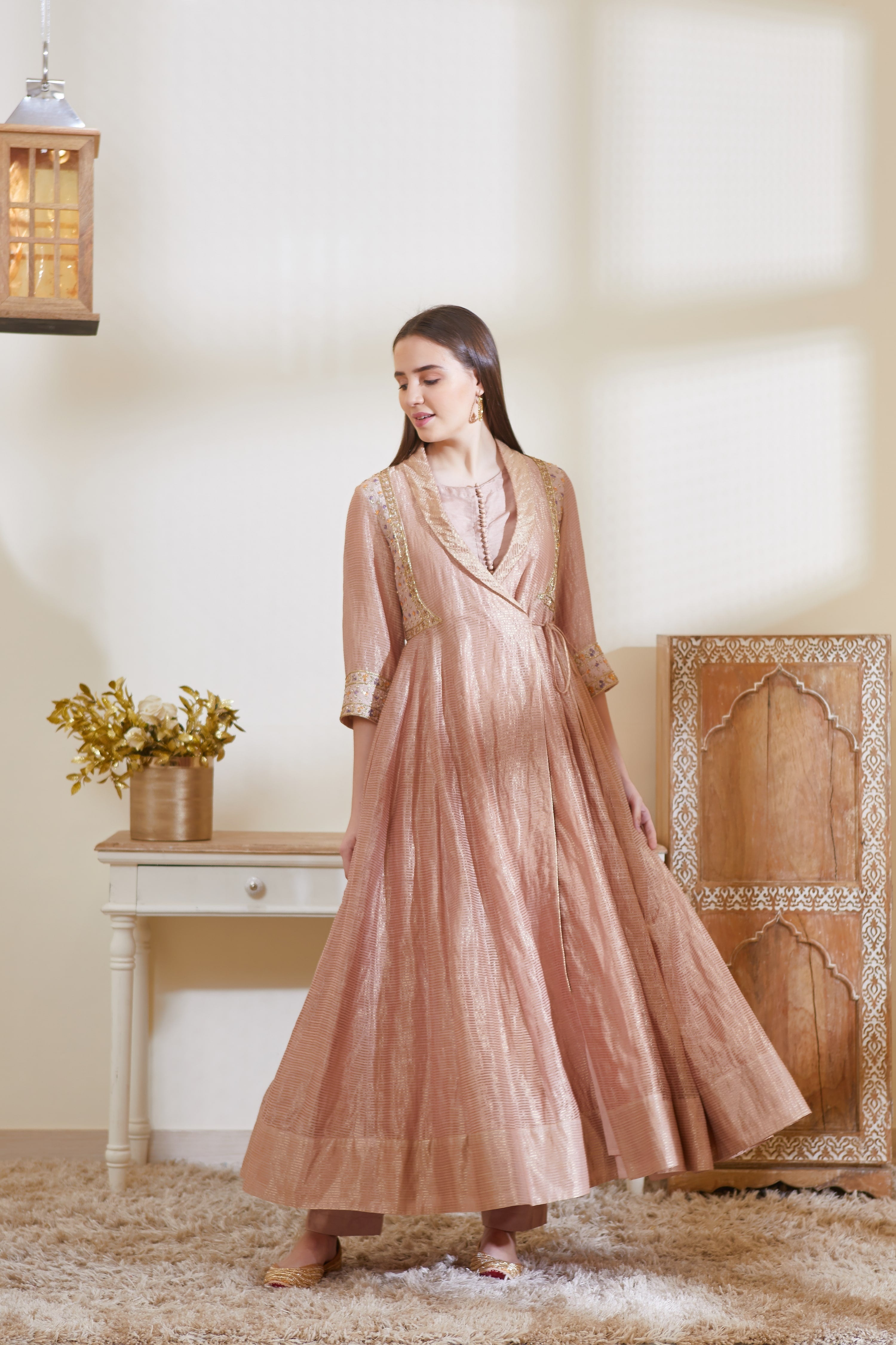 Old Rose Pink Kurta Set.