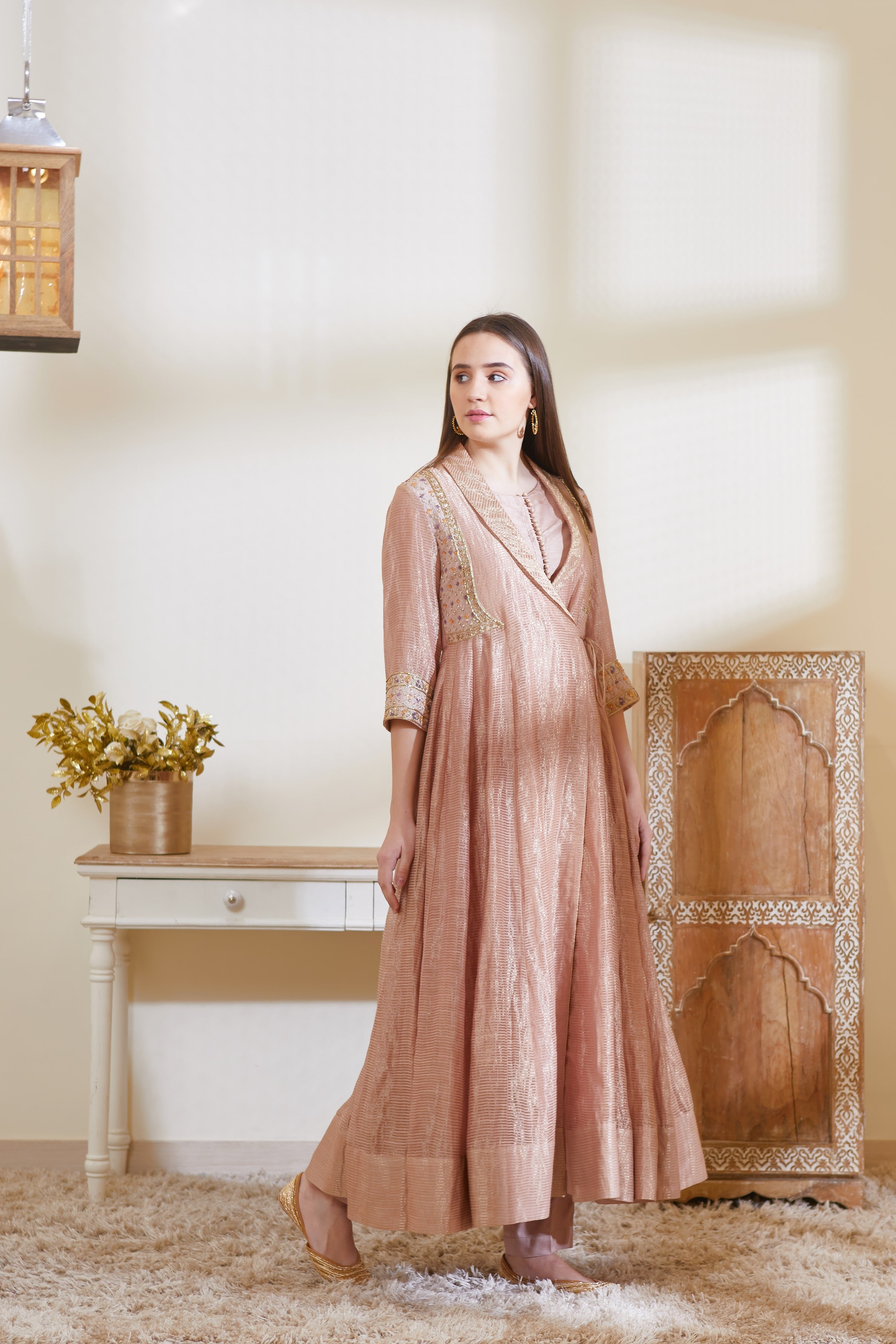 Old Rose Pink Kurta Set.