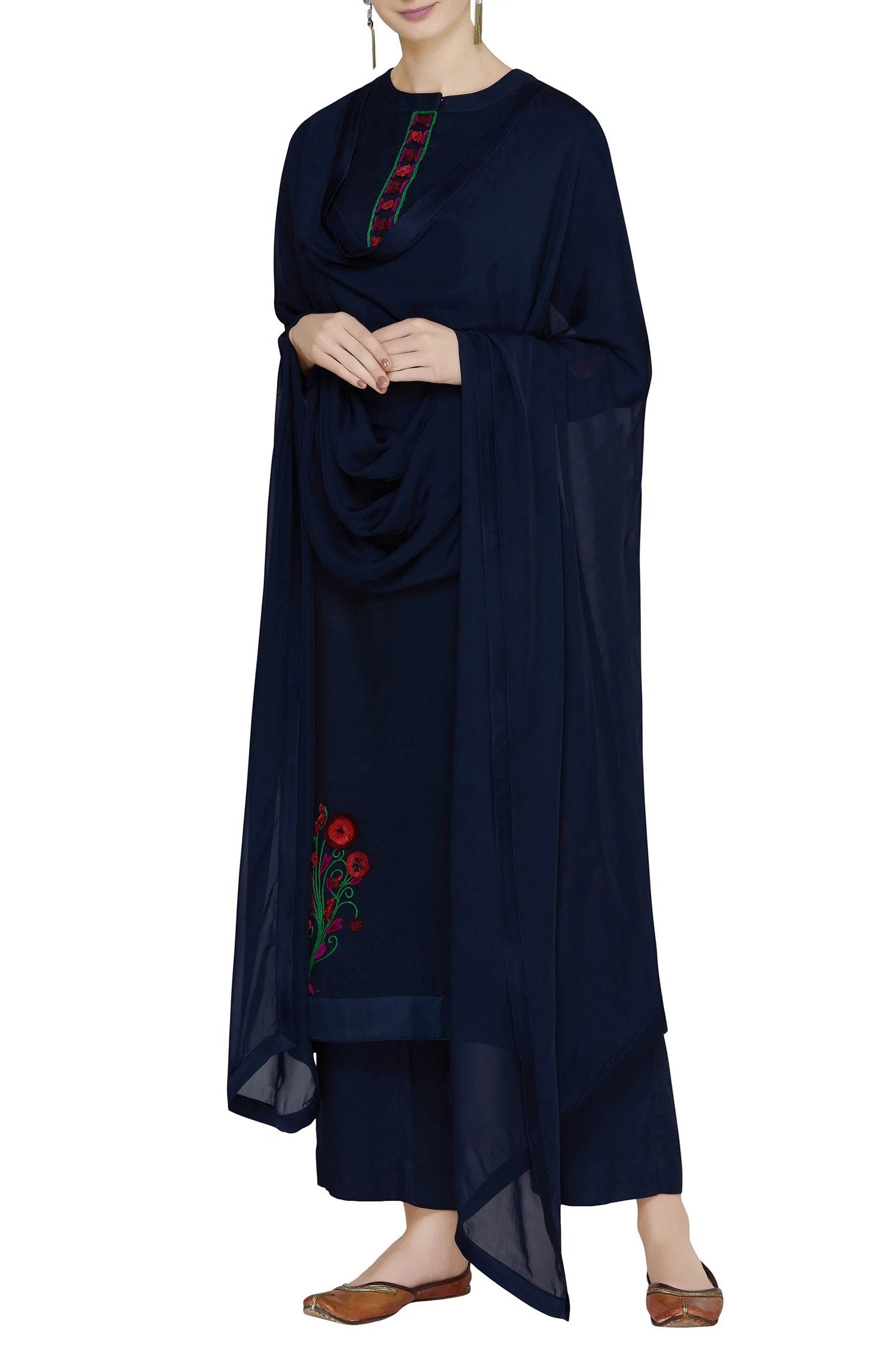 Navy Blue Kurta Set.
