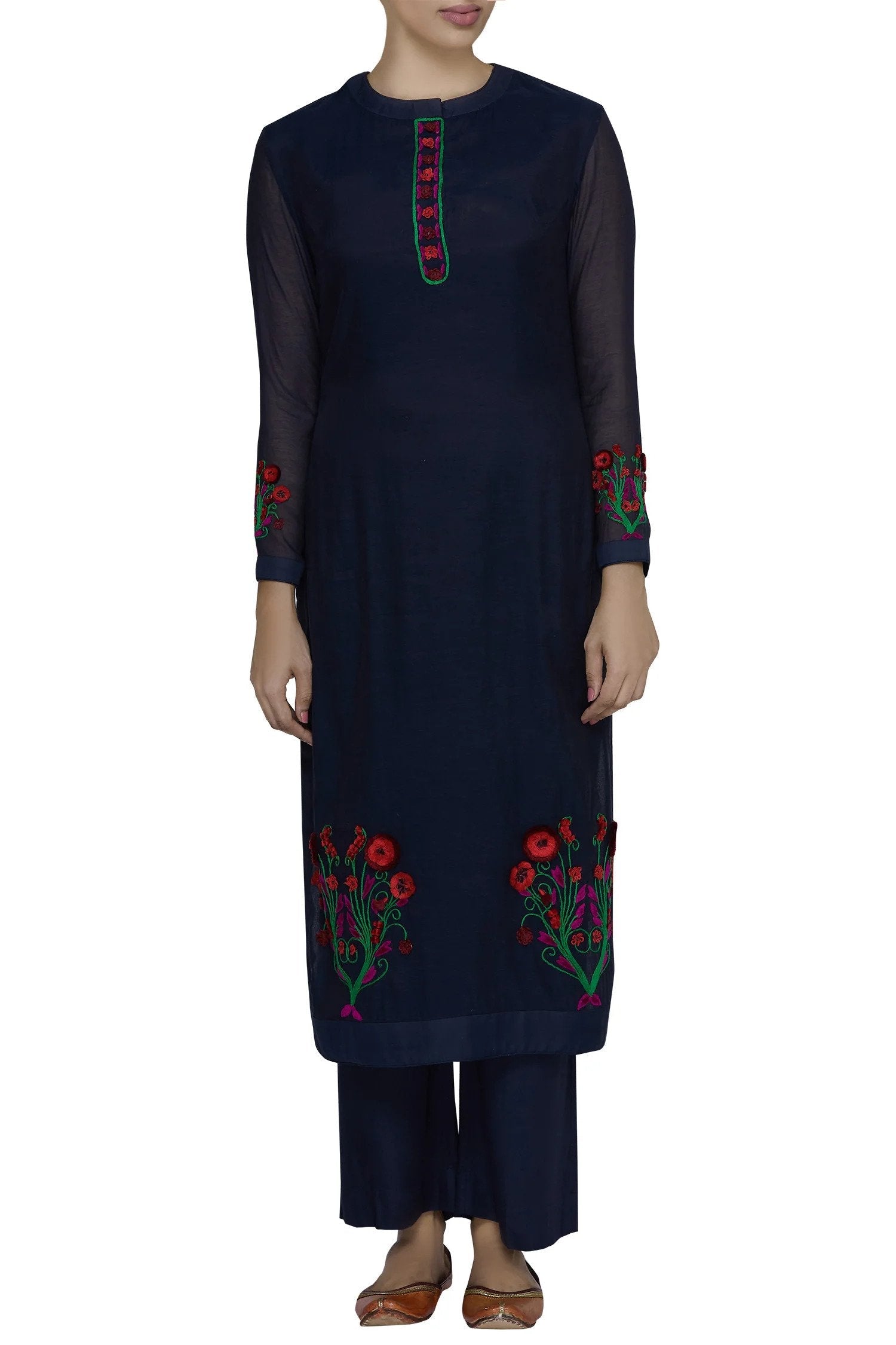 Navy Blue Kurta Set.