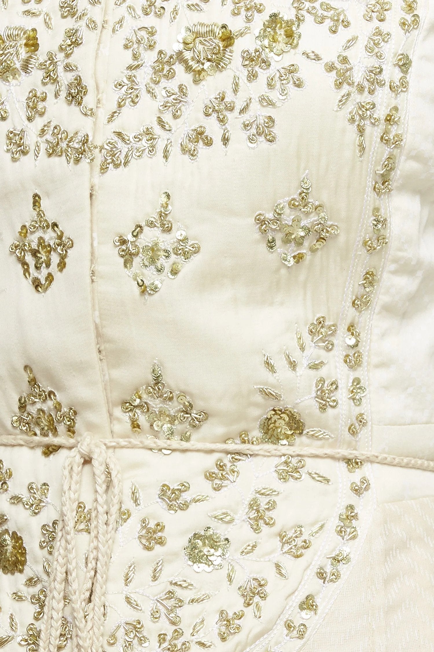 Ivory Embroidered Anarkali Set- close view