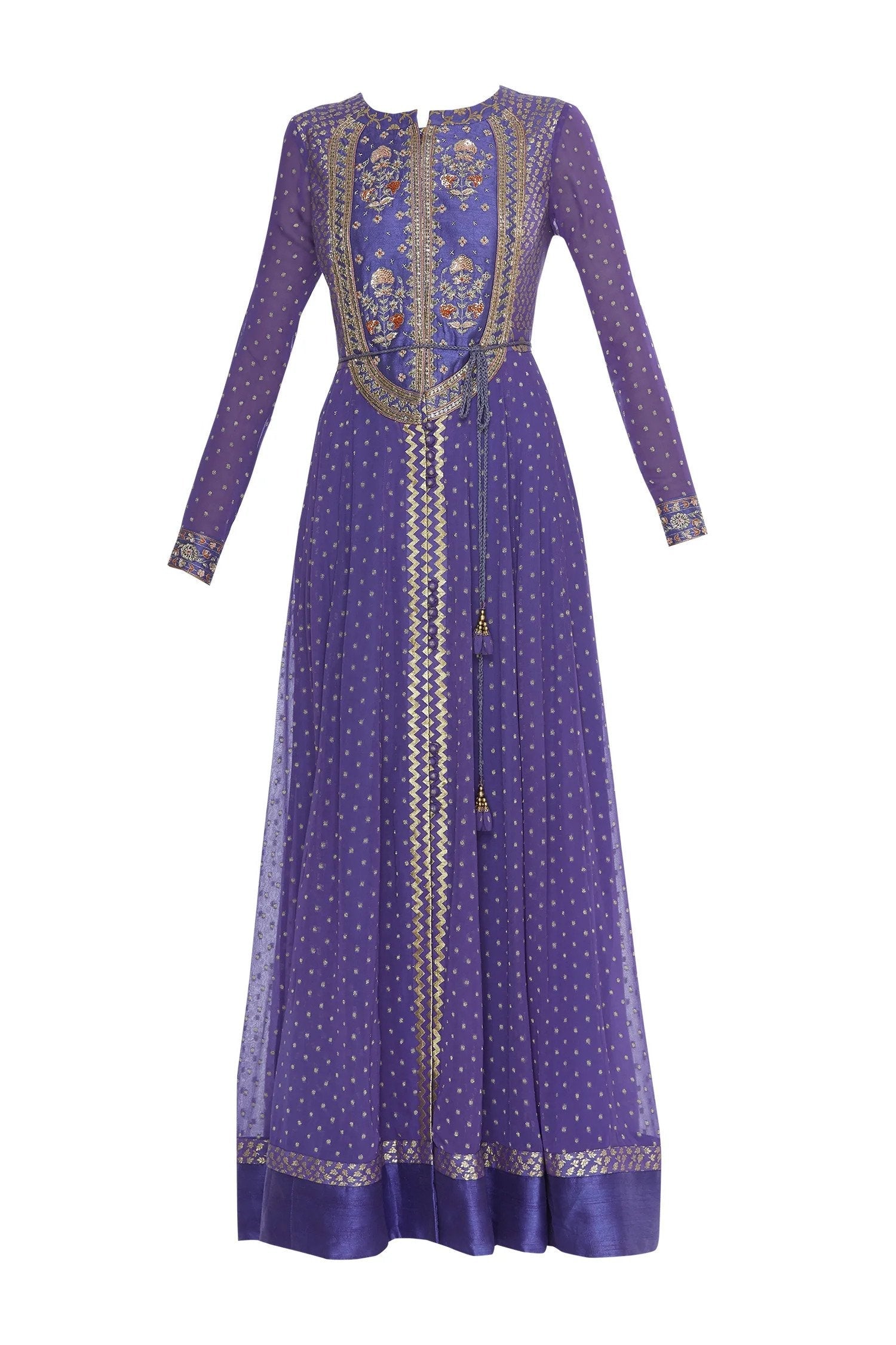 Zardozi work anarkali kurta with dupatta