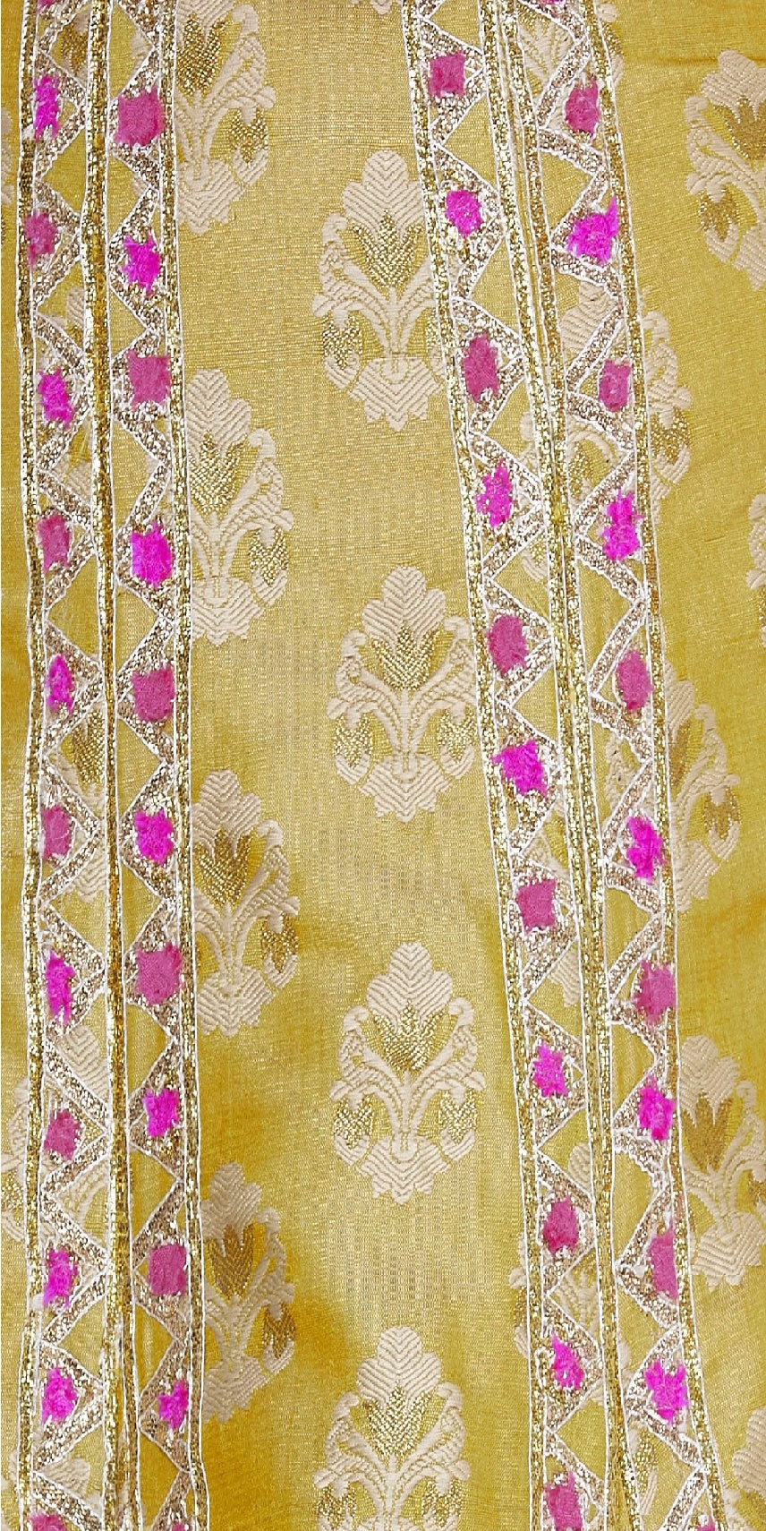 Yellow Jacquard Lehenga Set- close view