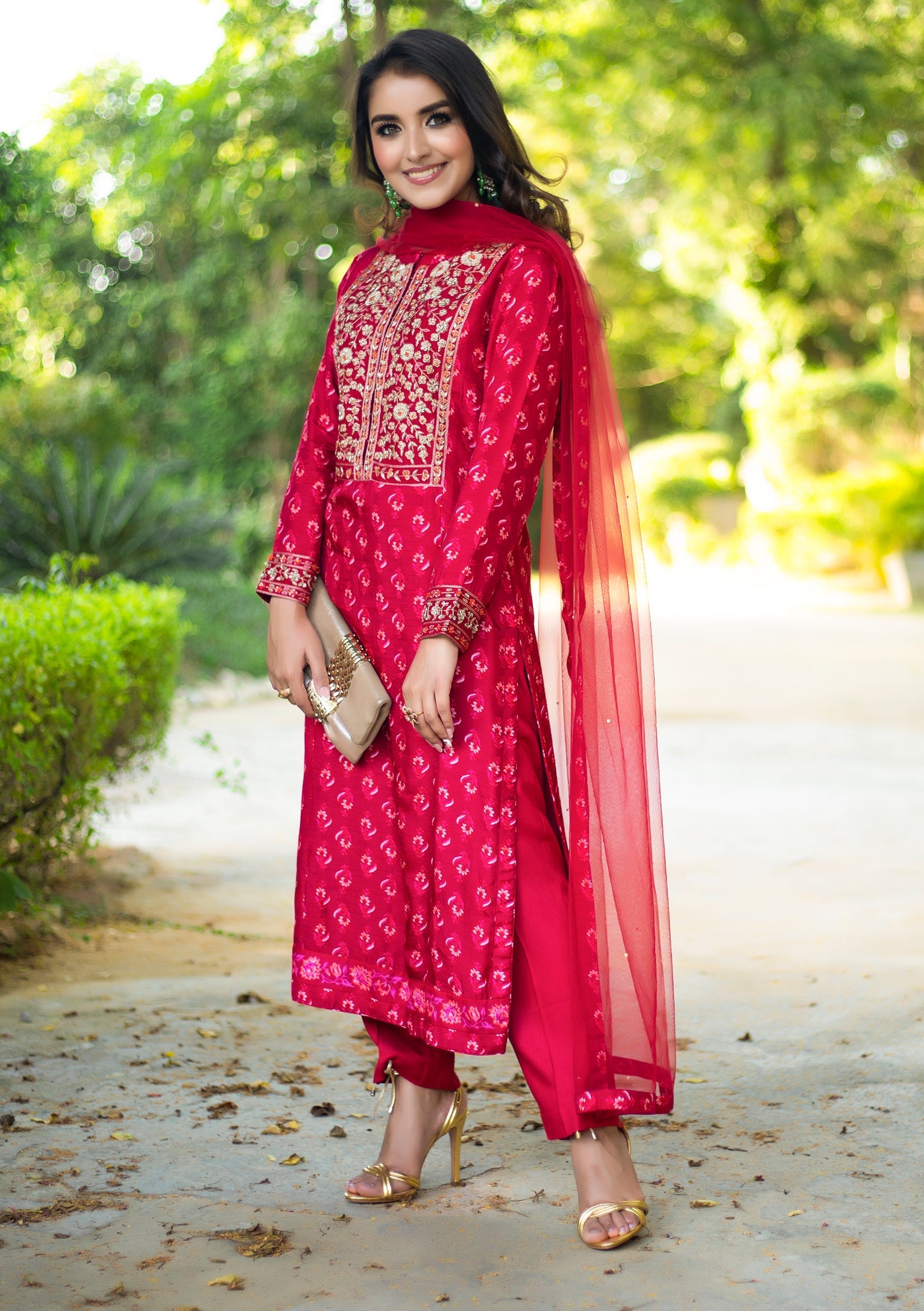 Maroon Kurta Set.