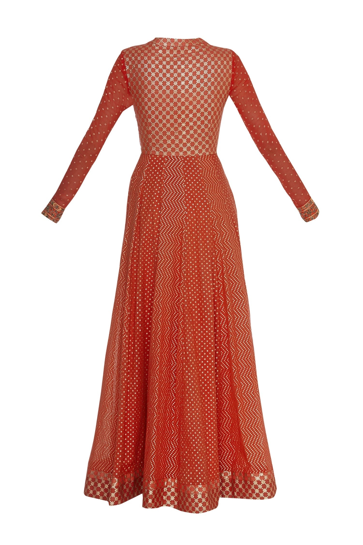 Raw silk zardozi embroidered anarkali set