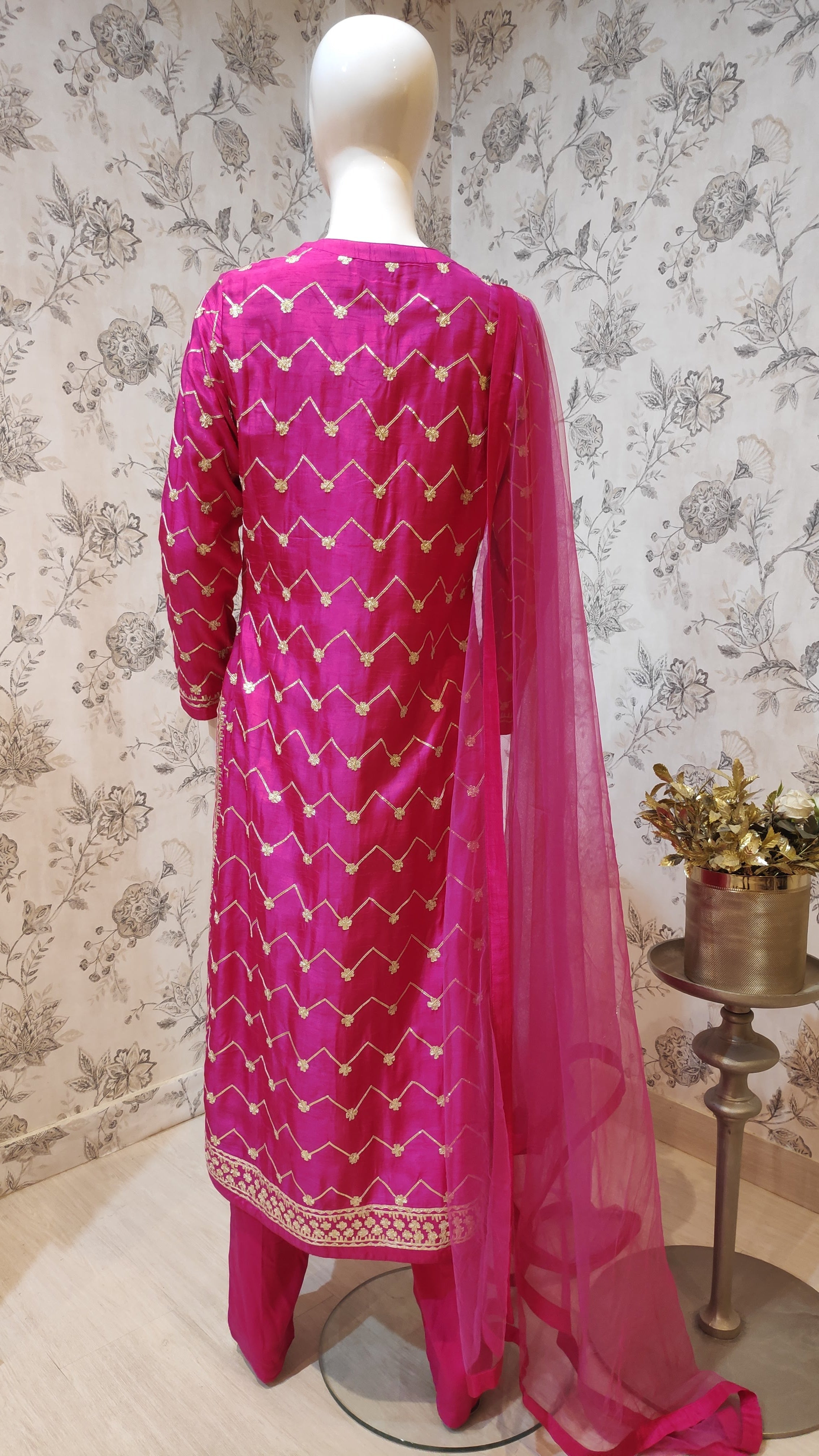 Dark Pink Kurta Set- back view