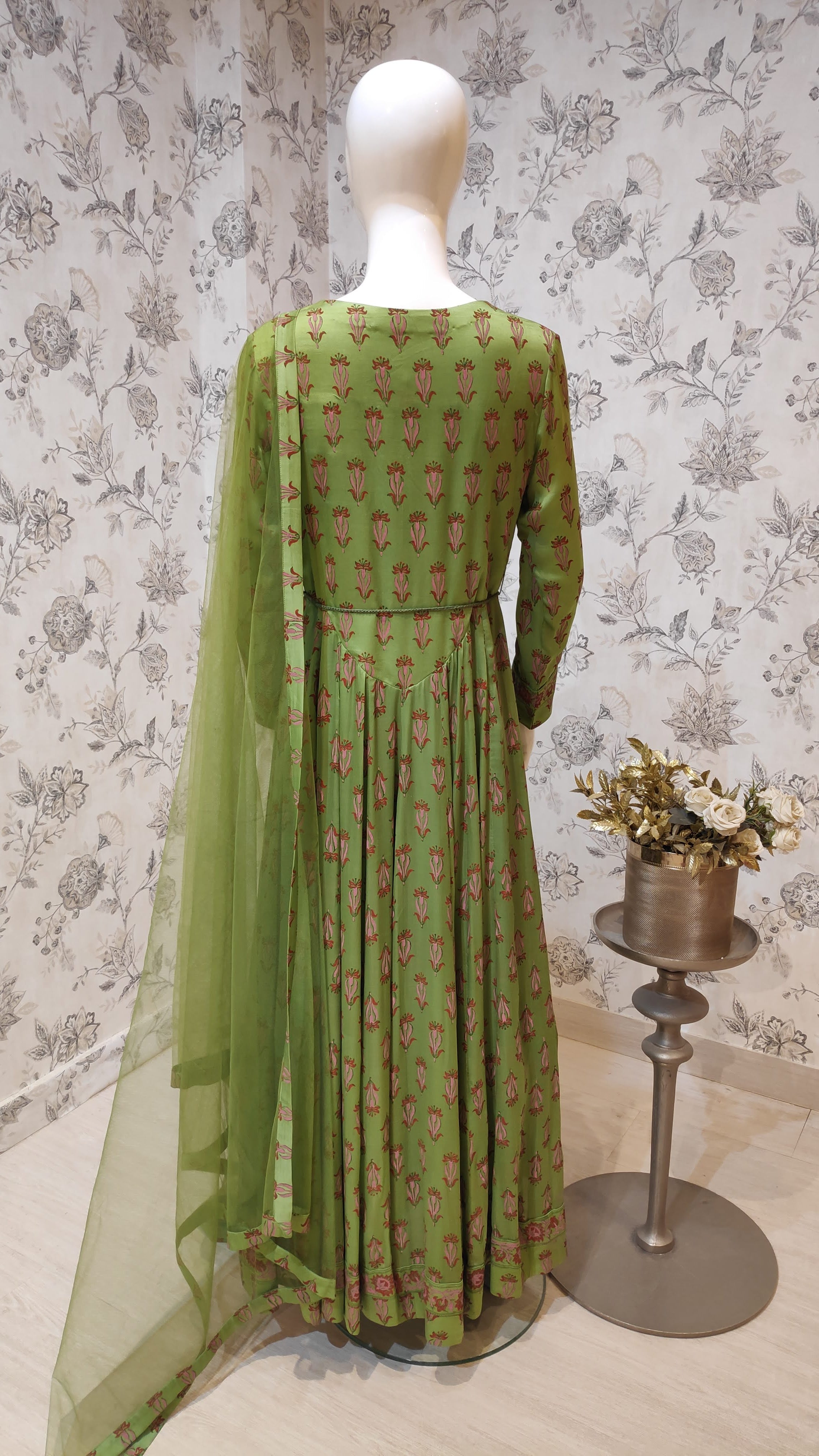 Green Anarkali Set.