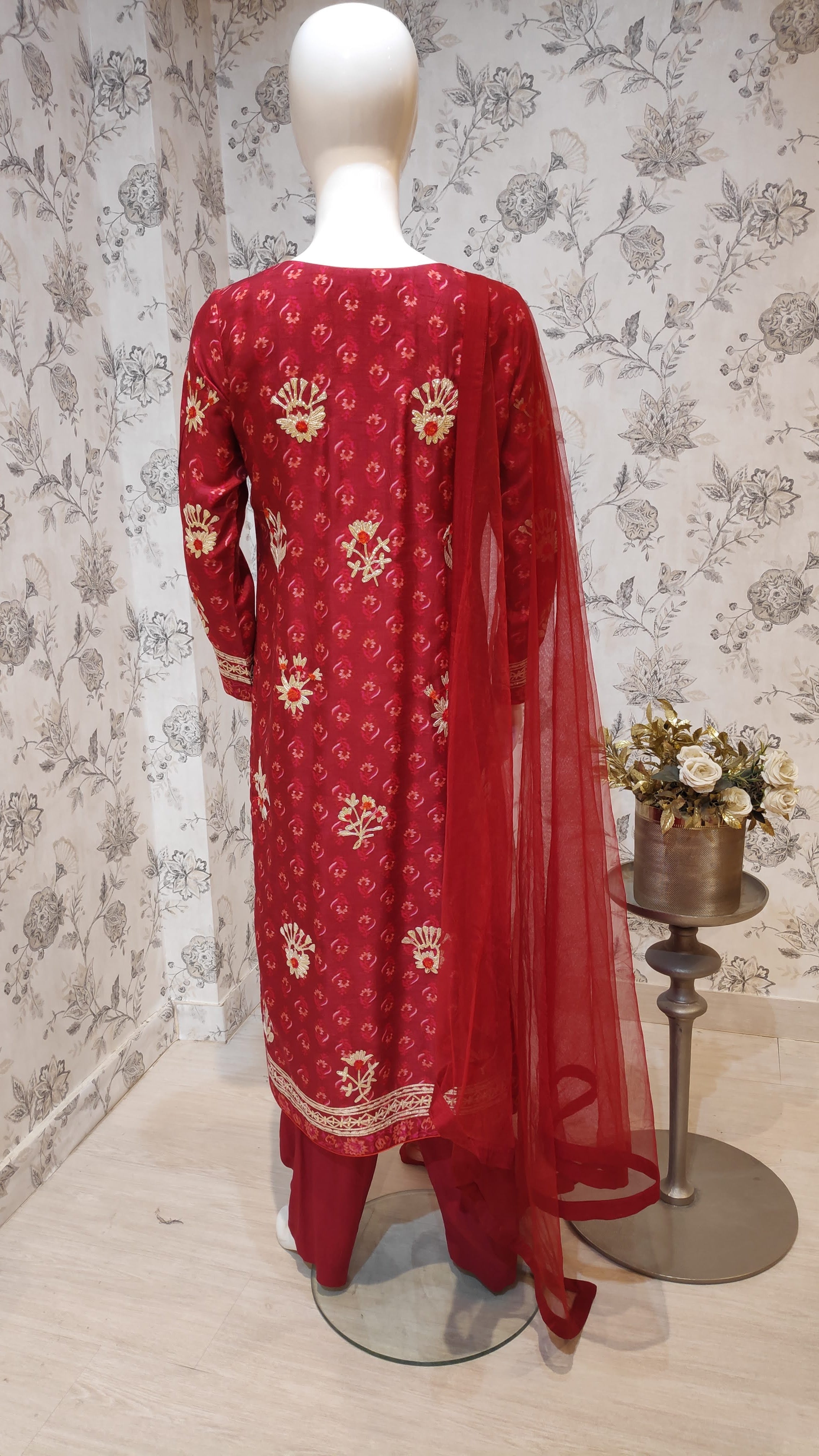 Maroon Kurta Set.