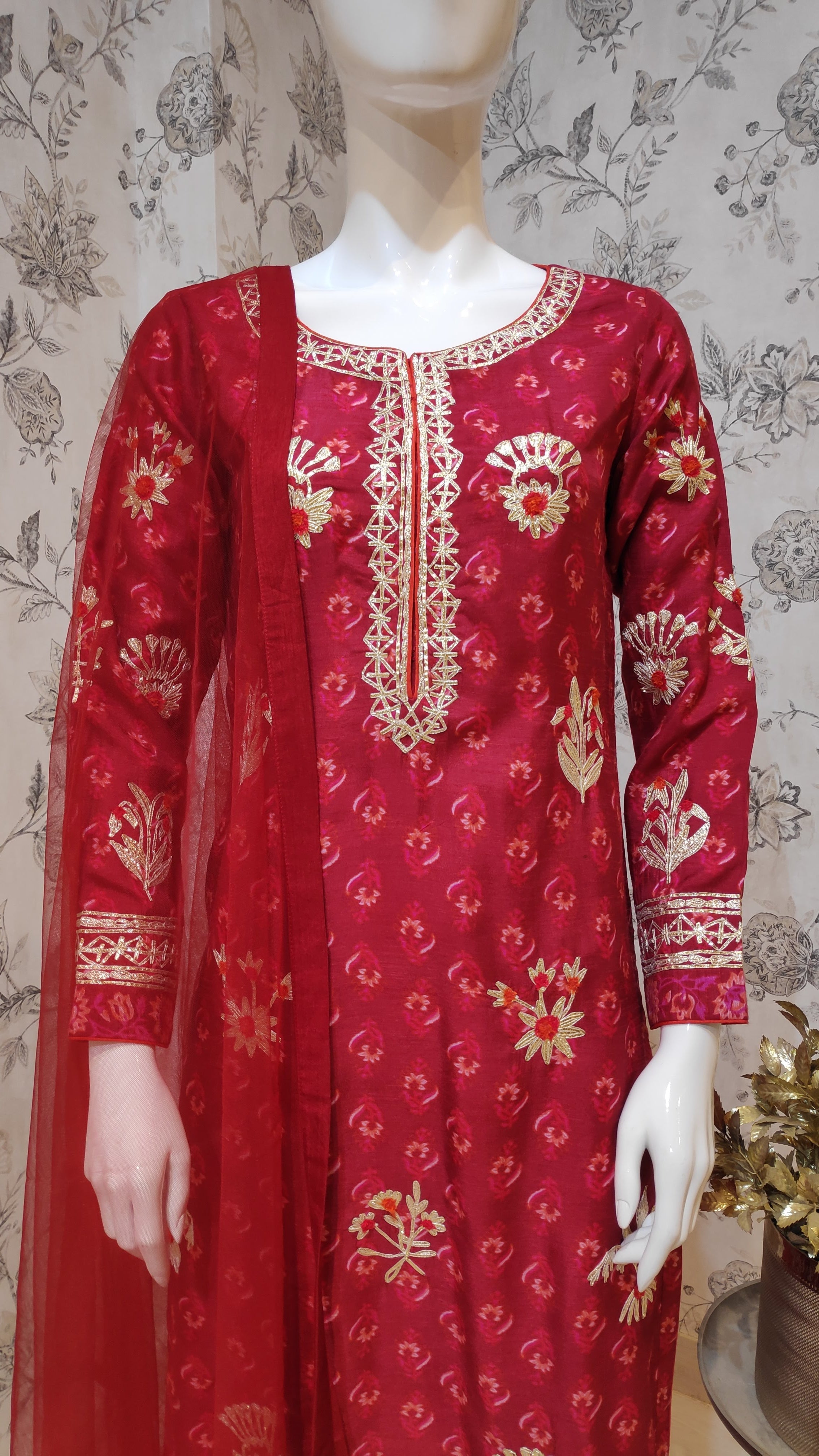 Maroon Kurta Set.
