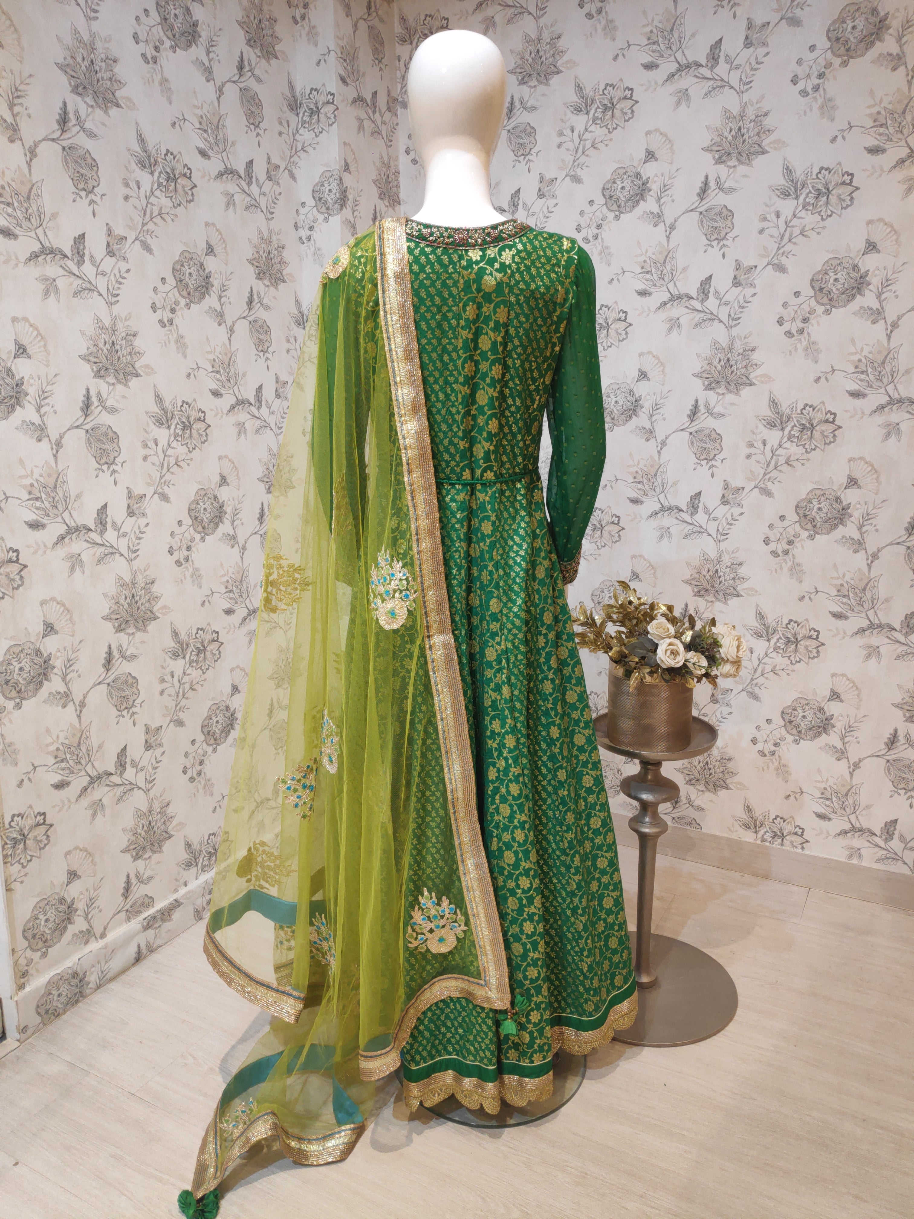 Embroidered Chanderi Kurta- back view