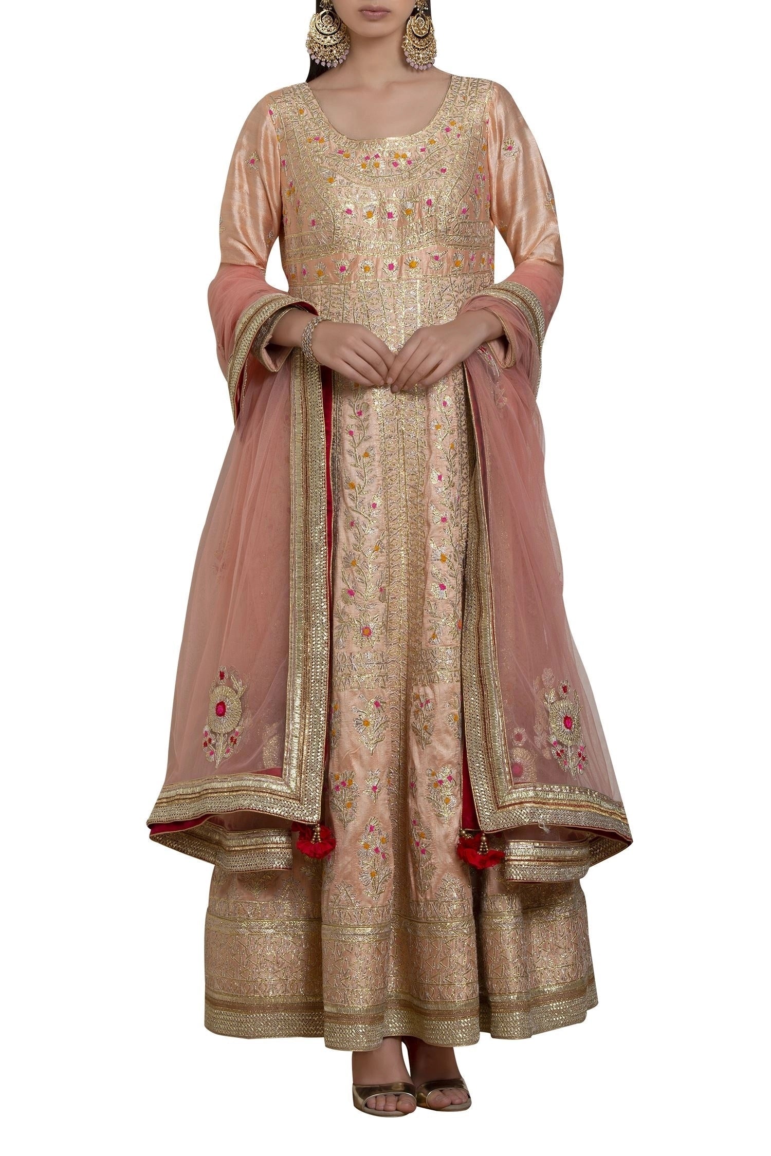 Gota Thread Embroidered Anarkali Set- front view